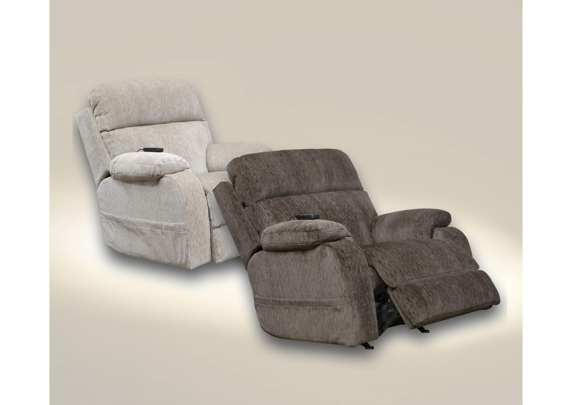 Refresher Power Headrest Power Rocker Recliner with CR3 Heat and Massageage - Lumbar image 1