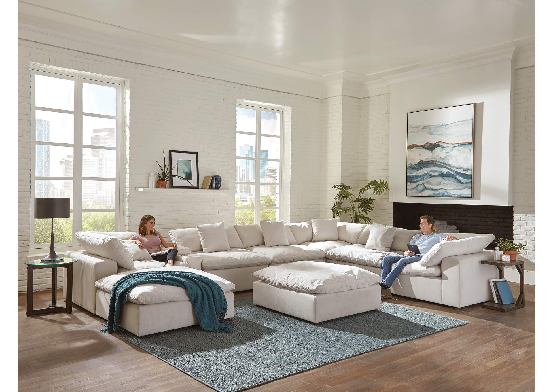 Posh Modular Sectional Cocktail Ottoman