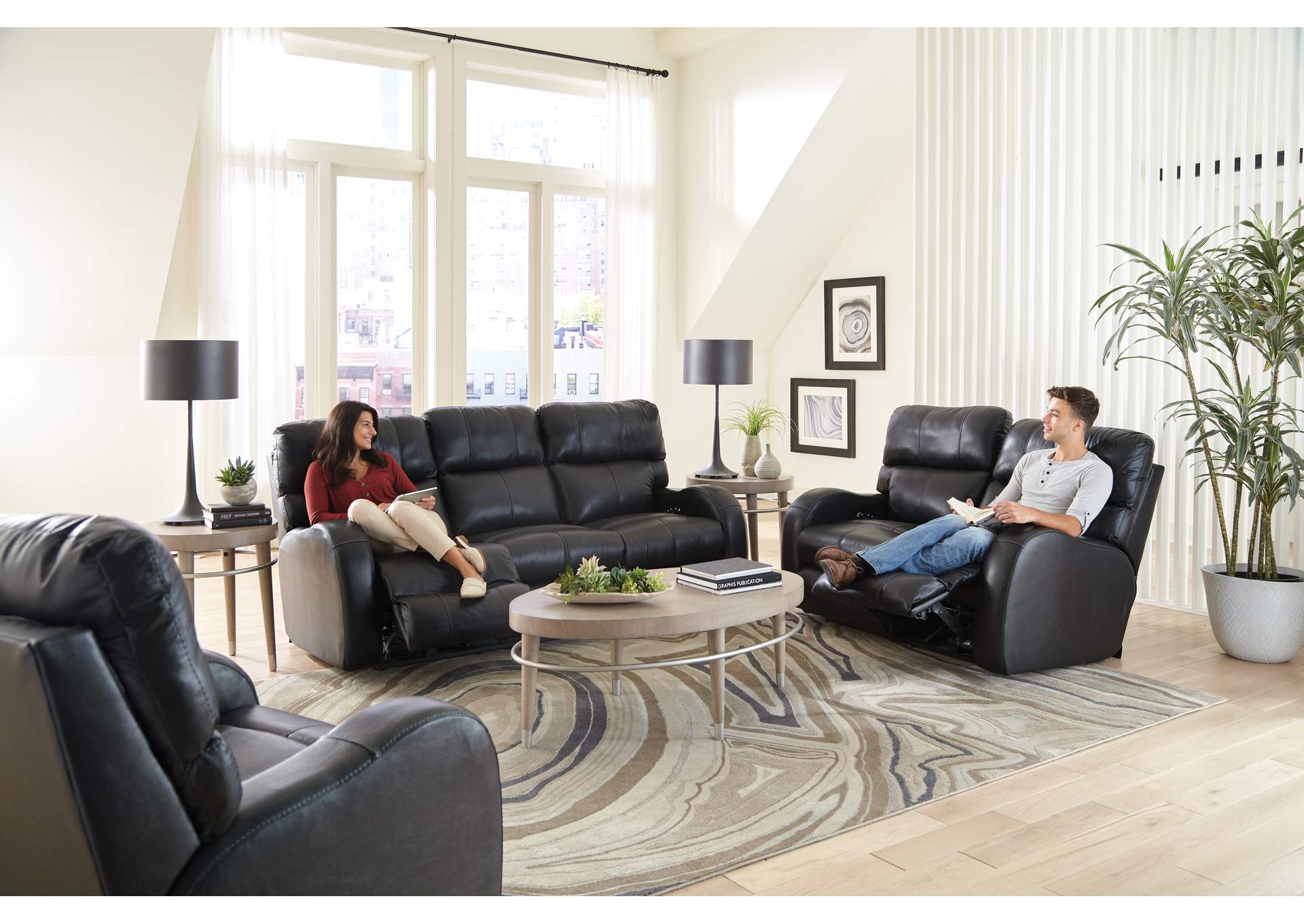 Angelo Power Headrest Power Layflat Reclining Sofa image 1