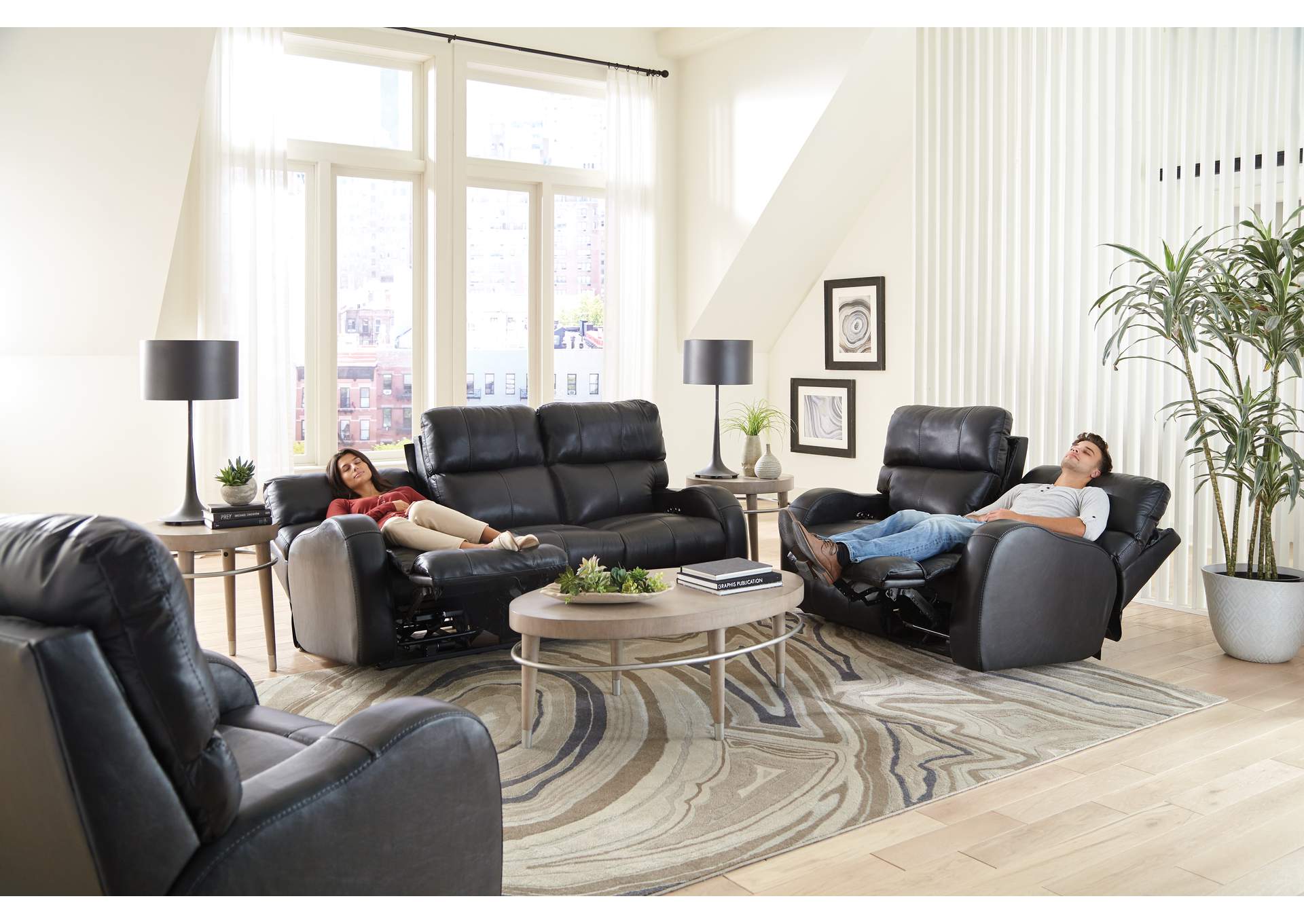 Angelo Power Headrest Power Layflat Reclining Sofa image 3