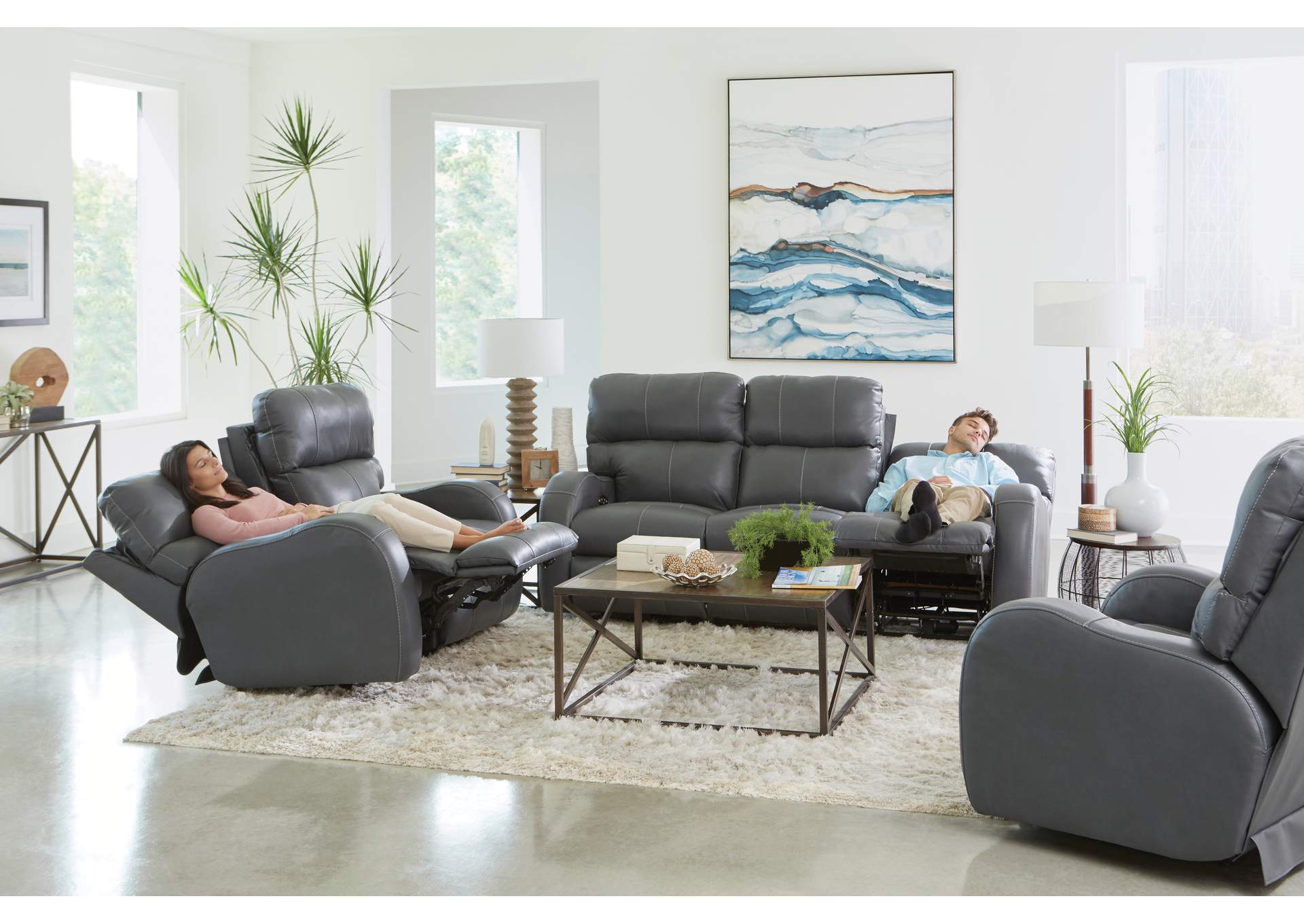 Angelo Power Headrest Power Layflat Reclining Sofa image 3