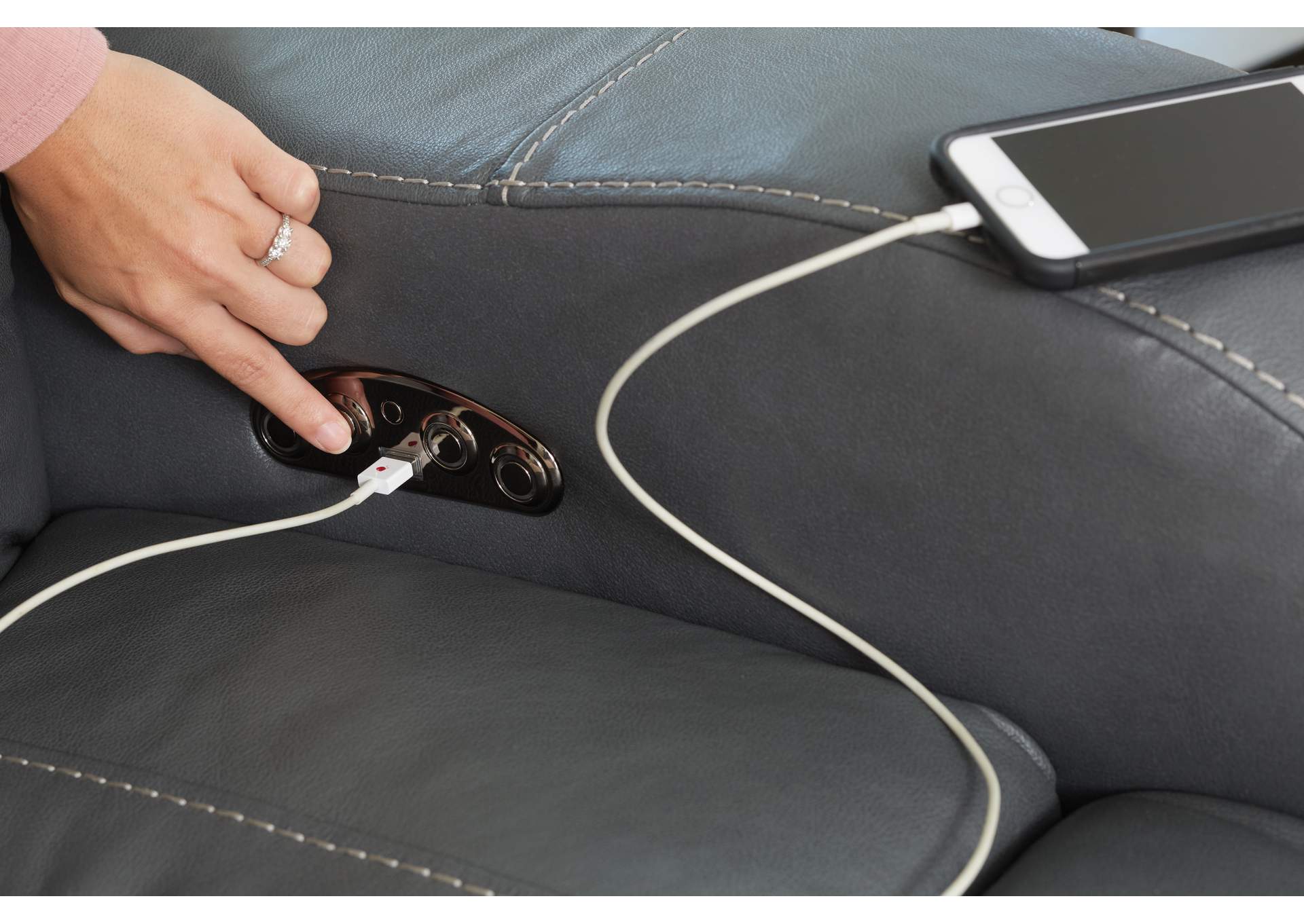 Angelo Power Headrest Power Layflat Reclining Sofa image 5
