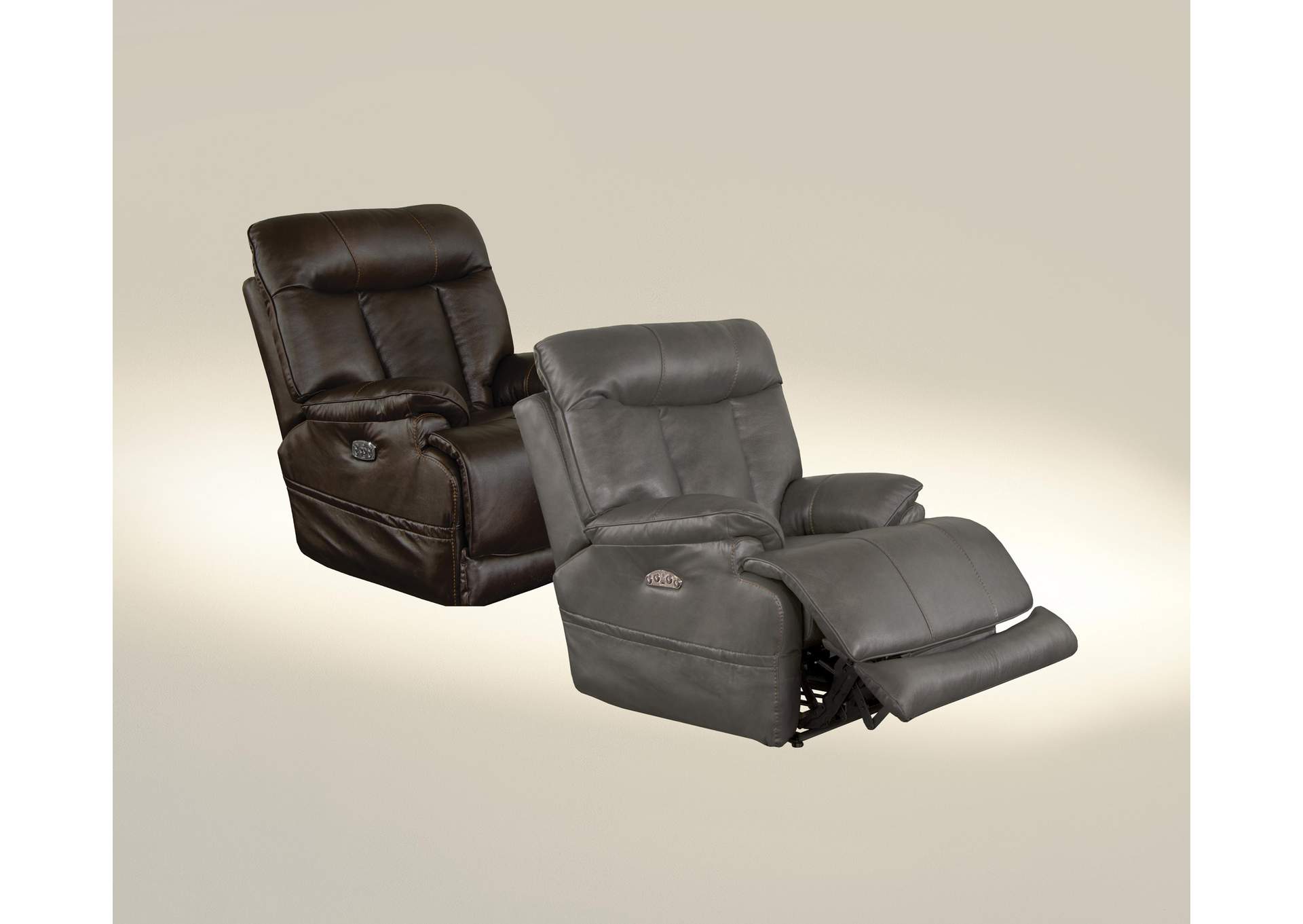Naples Power Headrest Power Lay Flat Recliner with Extended Ottoman image 1