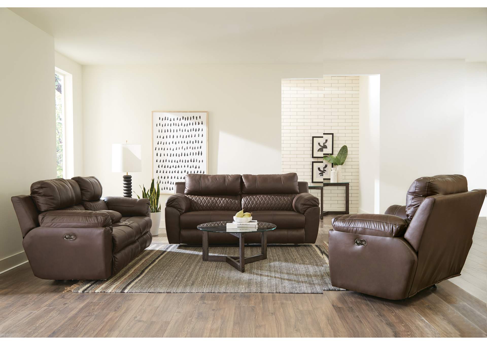 Sorrento Power Reclining Console Loveseat