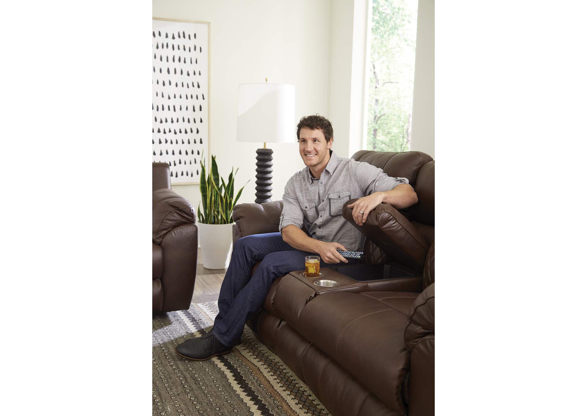 Sorrento Power Reclining Console Loveseat