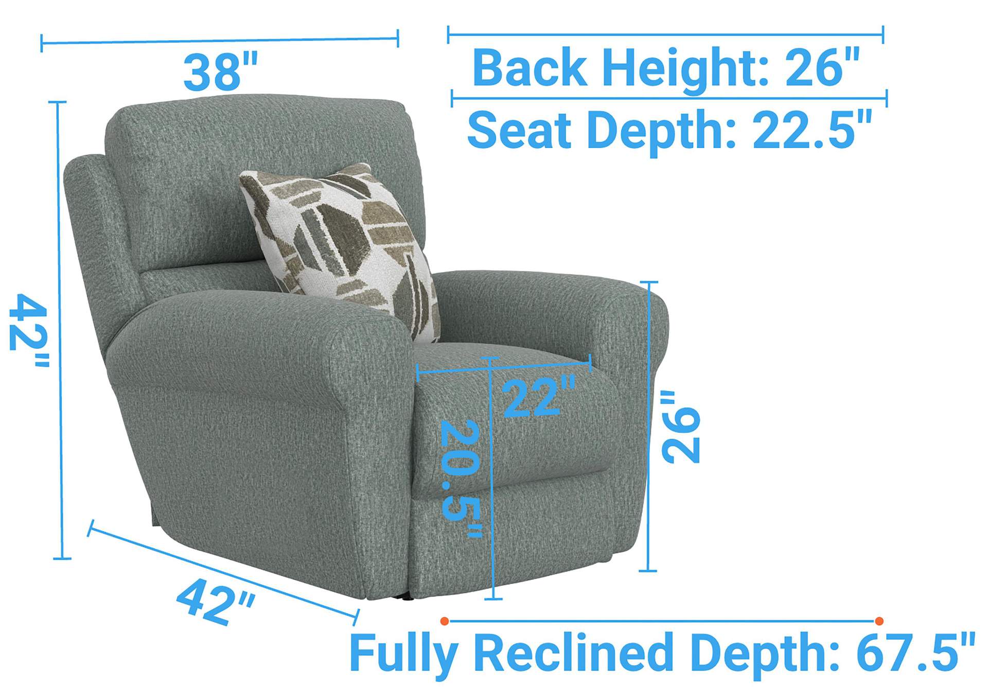 Kellen Power Lay Flat Recliner with ZERO GRAVITY image 8