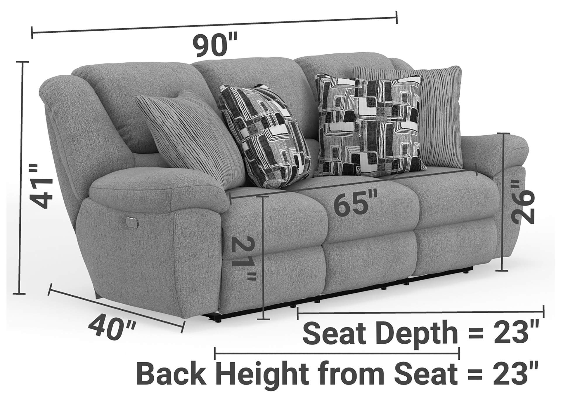 Trifecta Power Sofa with 3 Recliners and Drop Down Table image 11
