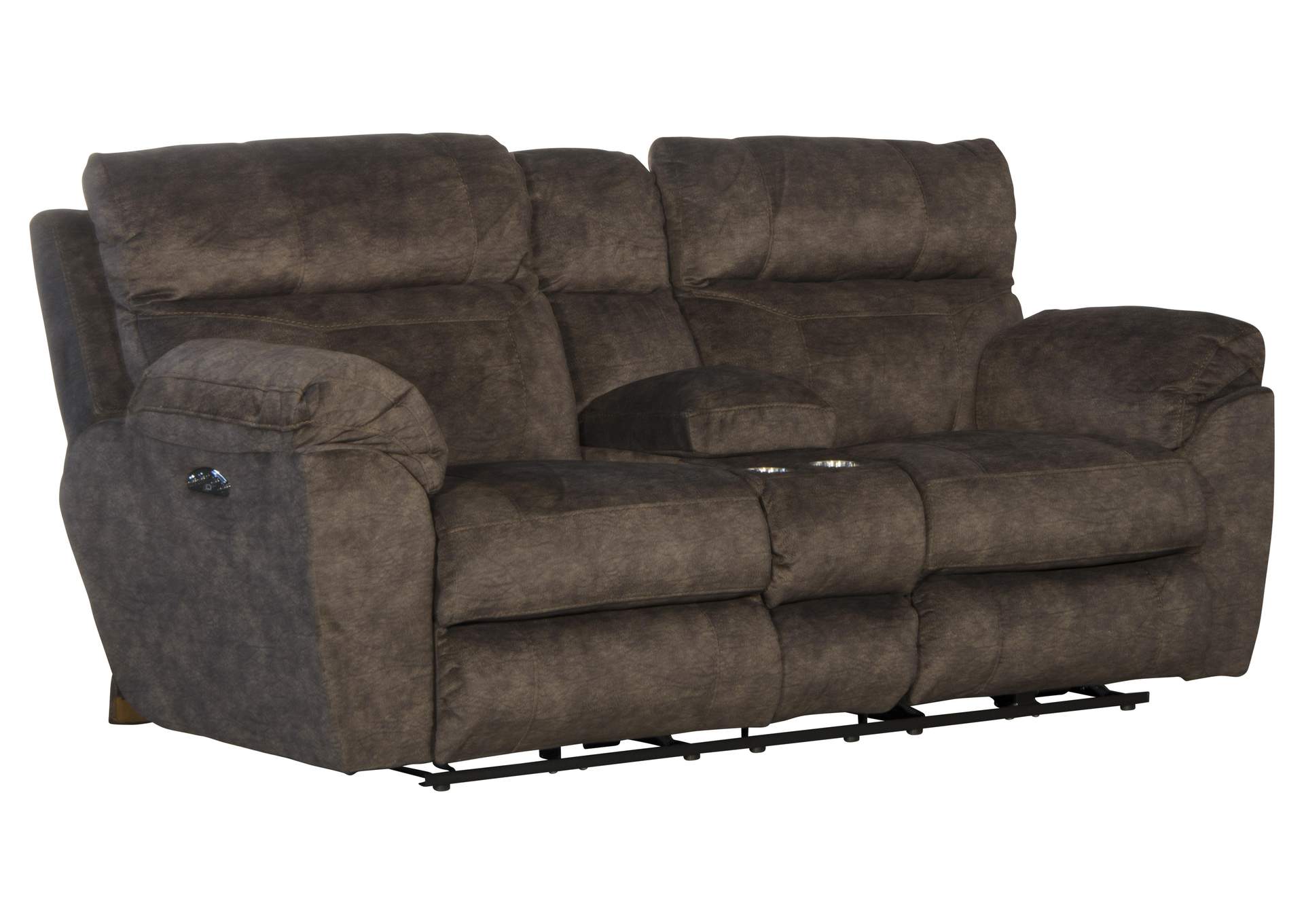 Sedona Power Headrest Lay Flat Reclining Console Loveseat with Storage and Cupholders image 3