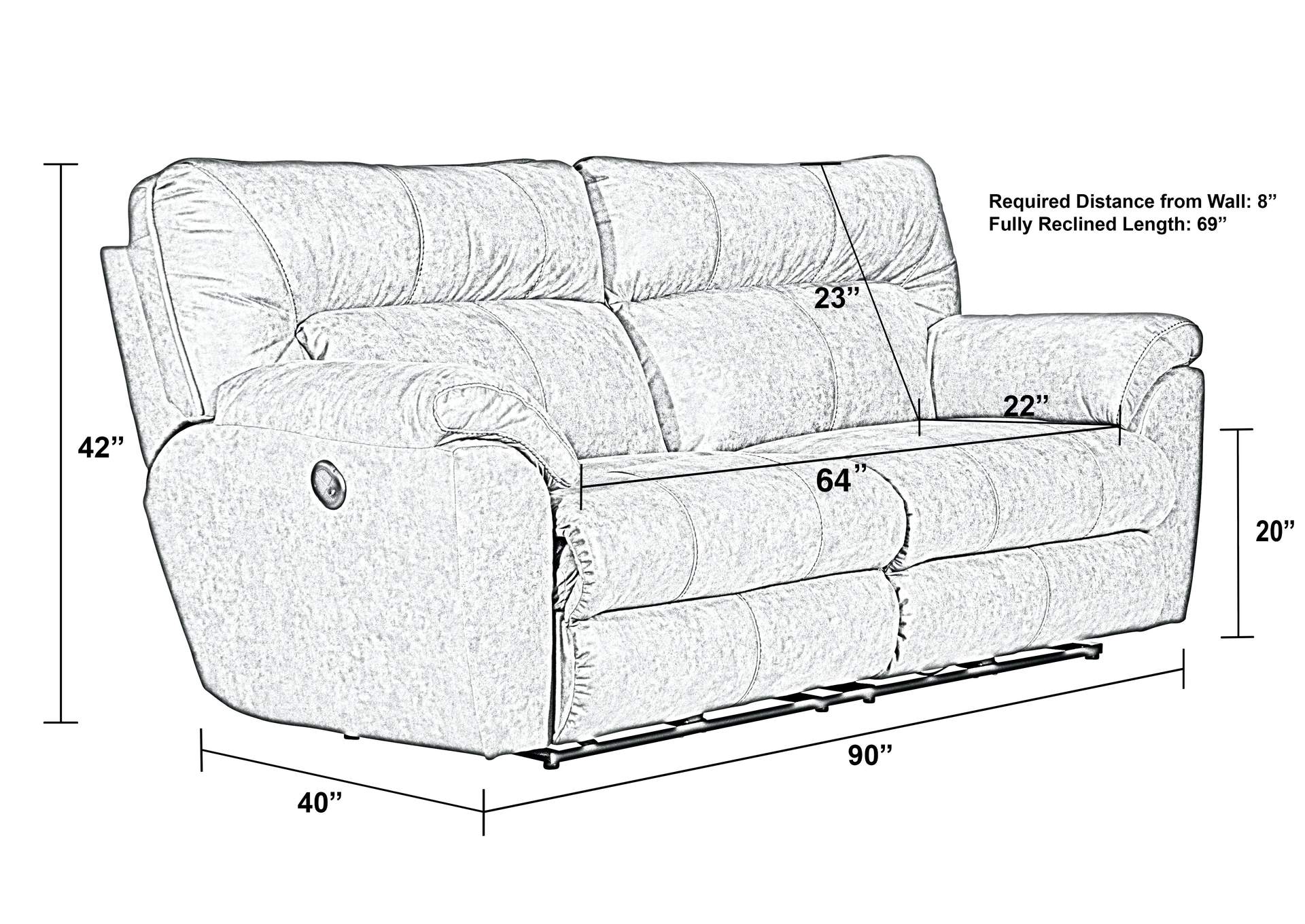 Hollins Power Reclining Sofa (88