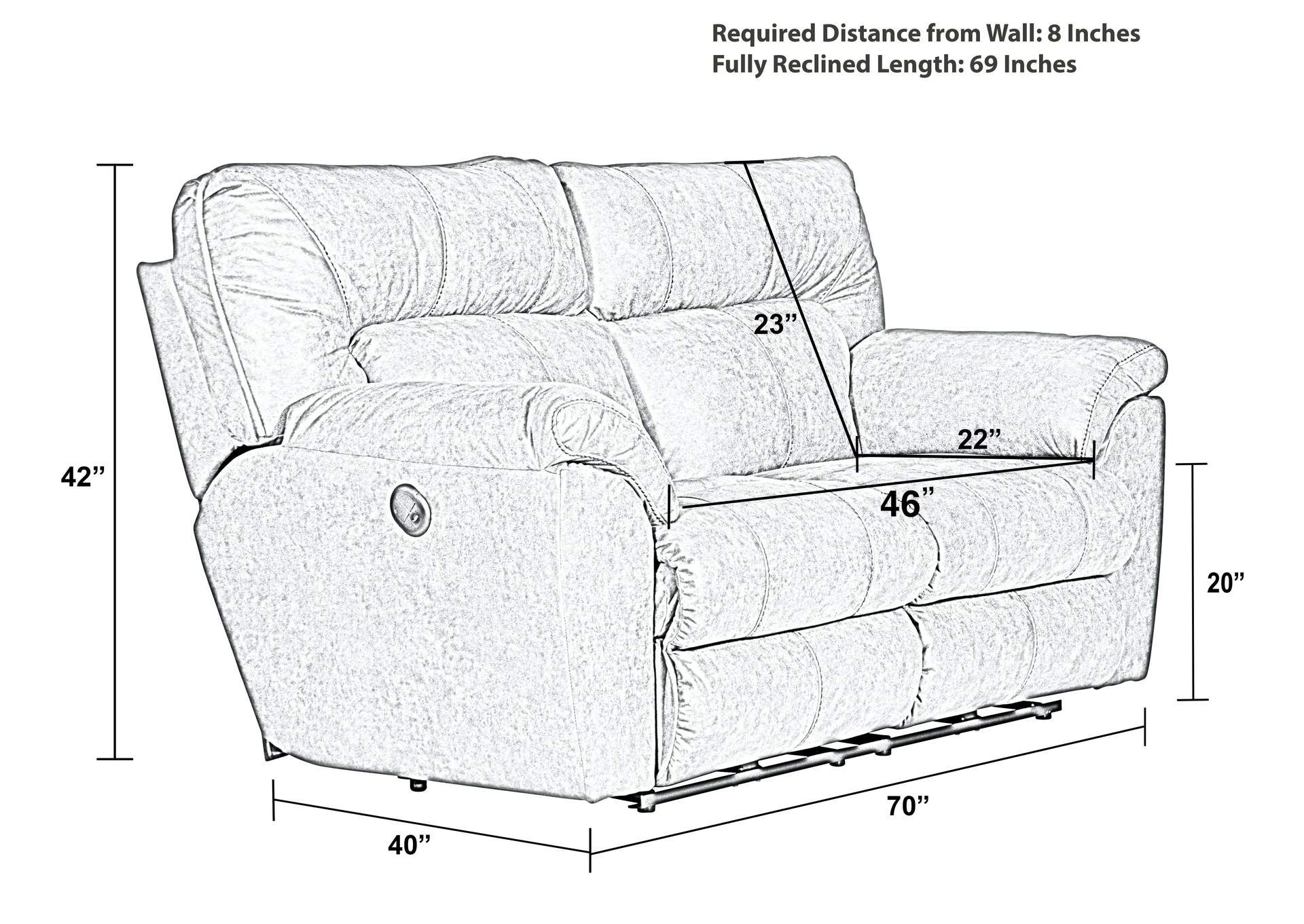 Hollins Power Reclining Loveseat image 7