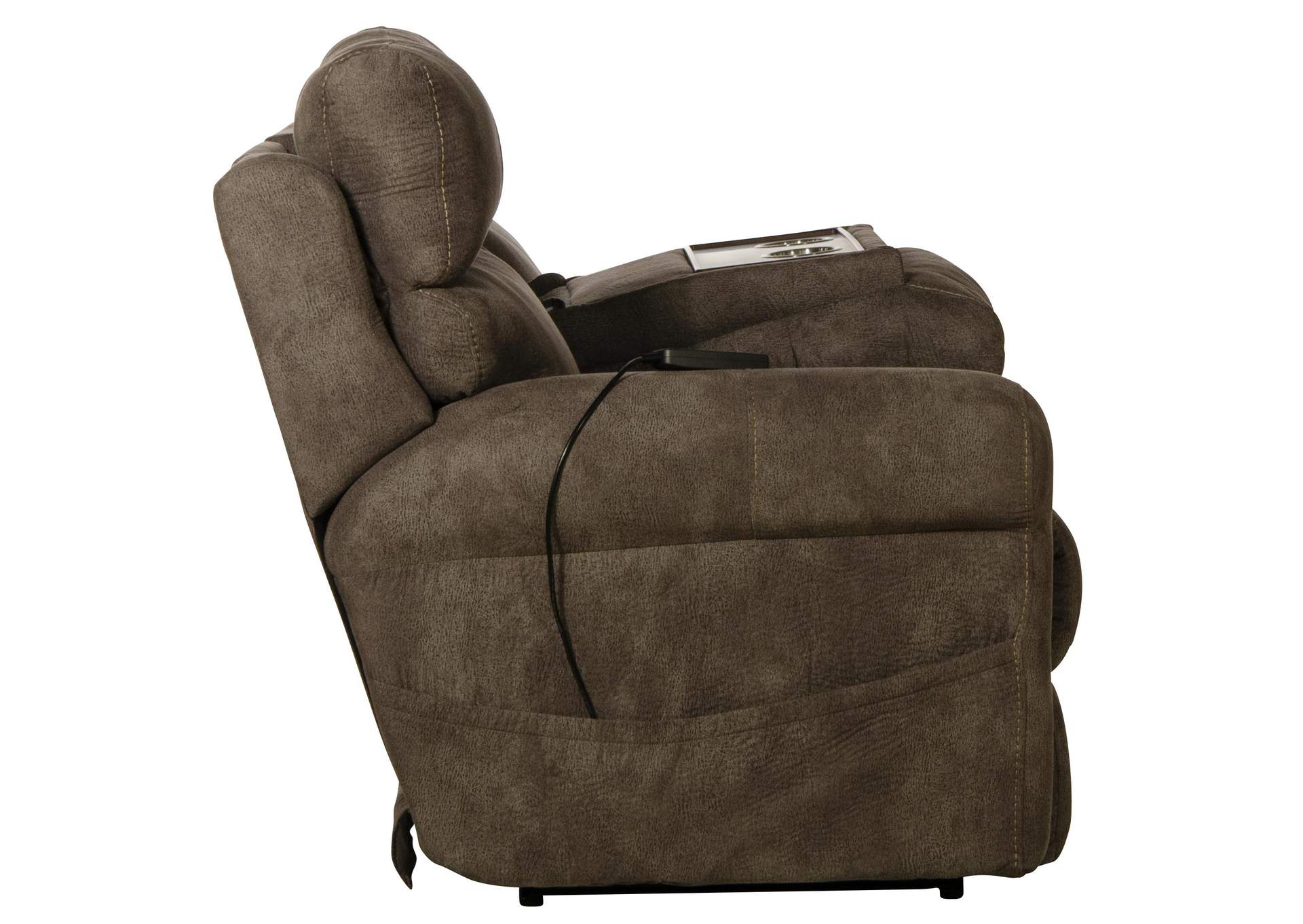 Tranquility Power Headrest Power Layflat Recliner Sofa with Drop Down Table - CR3 Heat and Massageage - Lumbar image 11