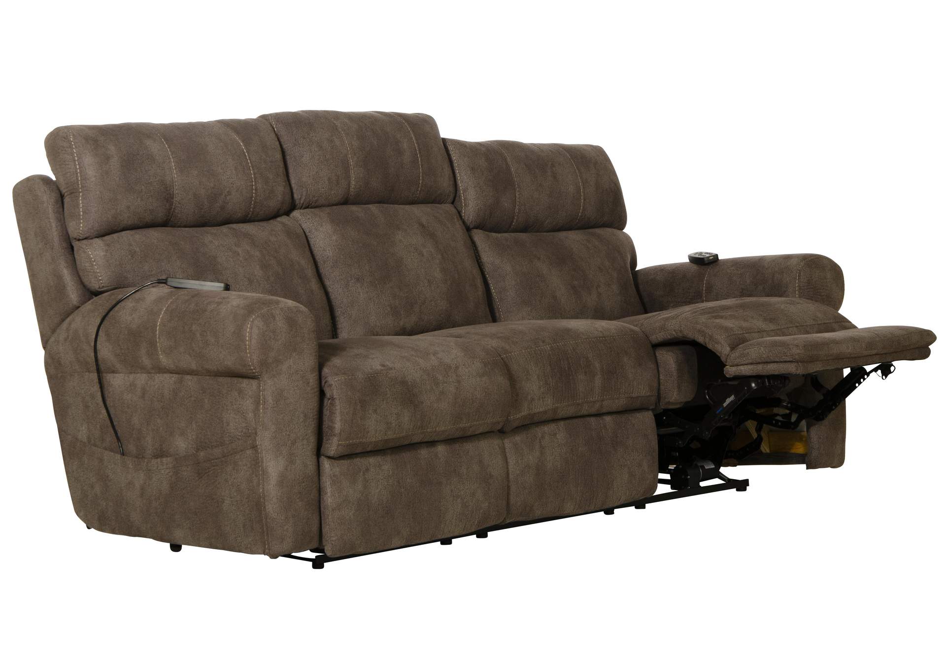 Tranquility Power Headrest Power Layflat Recliner Sofa with Drop Down Table - CR3 Heat and Massageage - Lumbar image 6