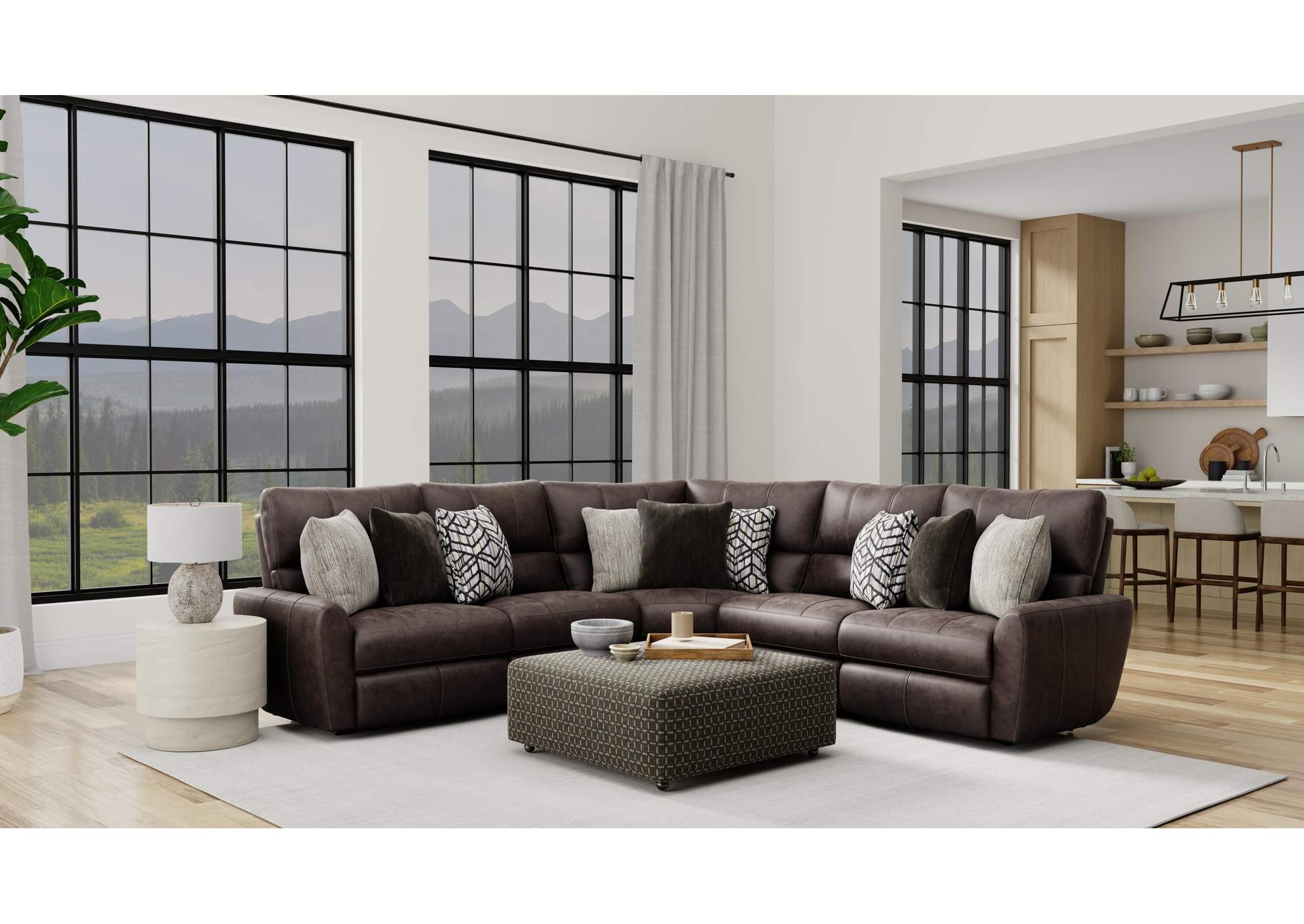 Royster Castered Cocktail Ottoman image 1