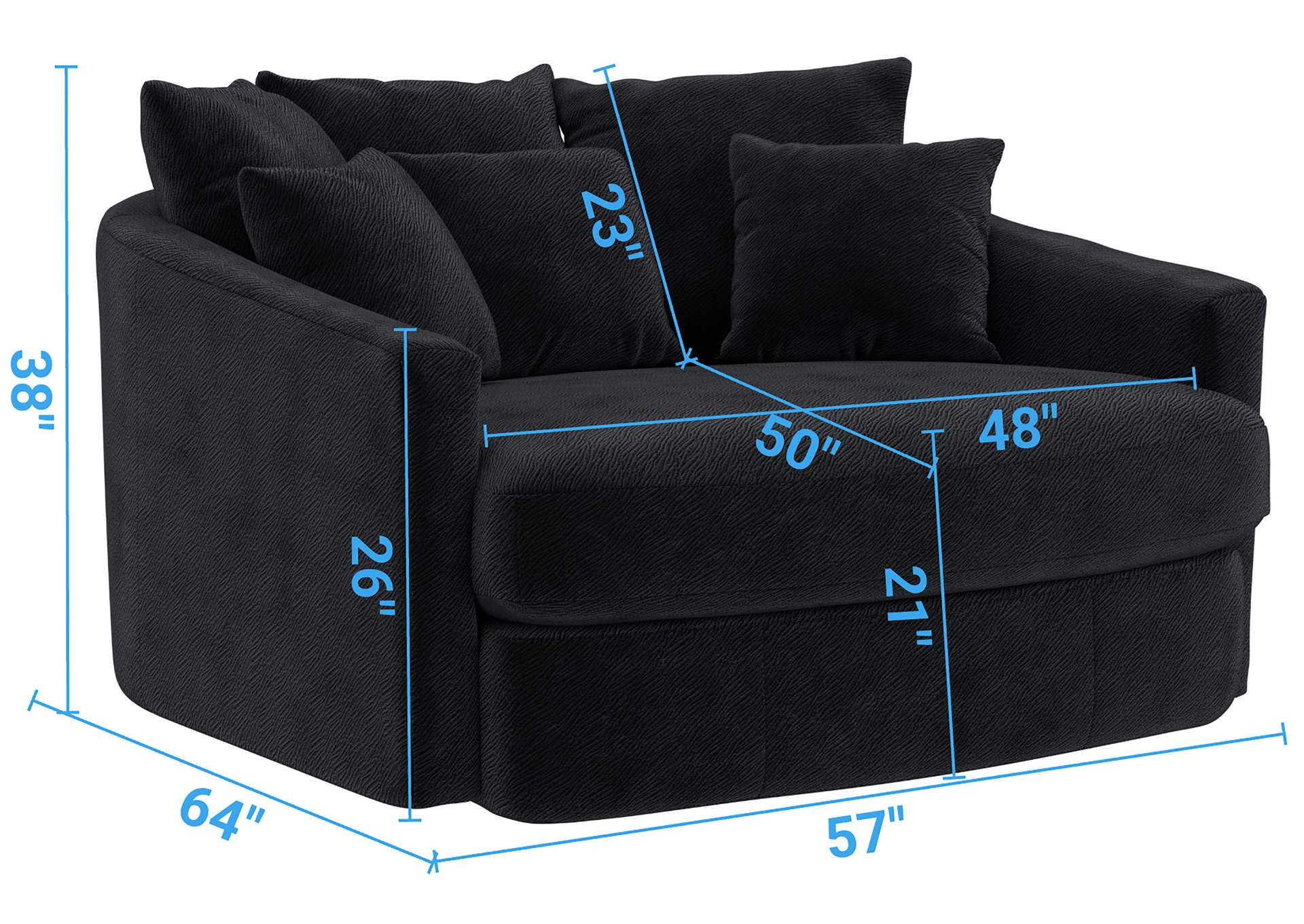 Matty Round Accent Cuddle Chaise image 5