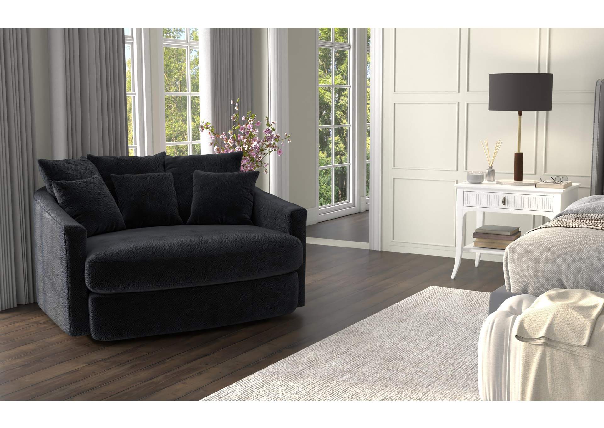 Matty Round Accent Cuddle Chaise image 8