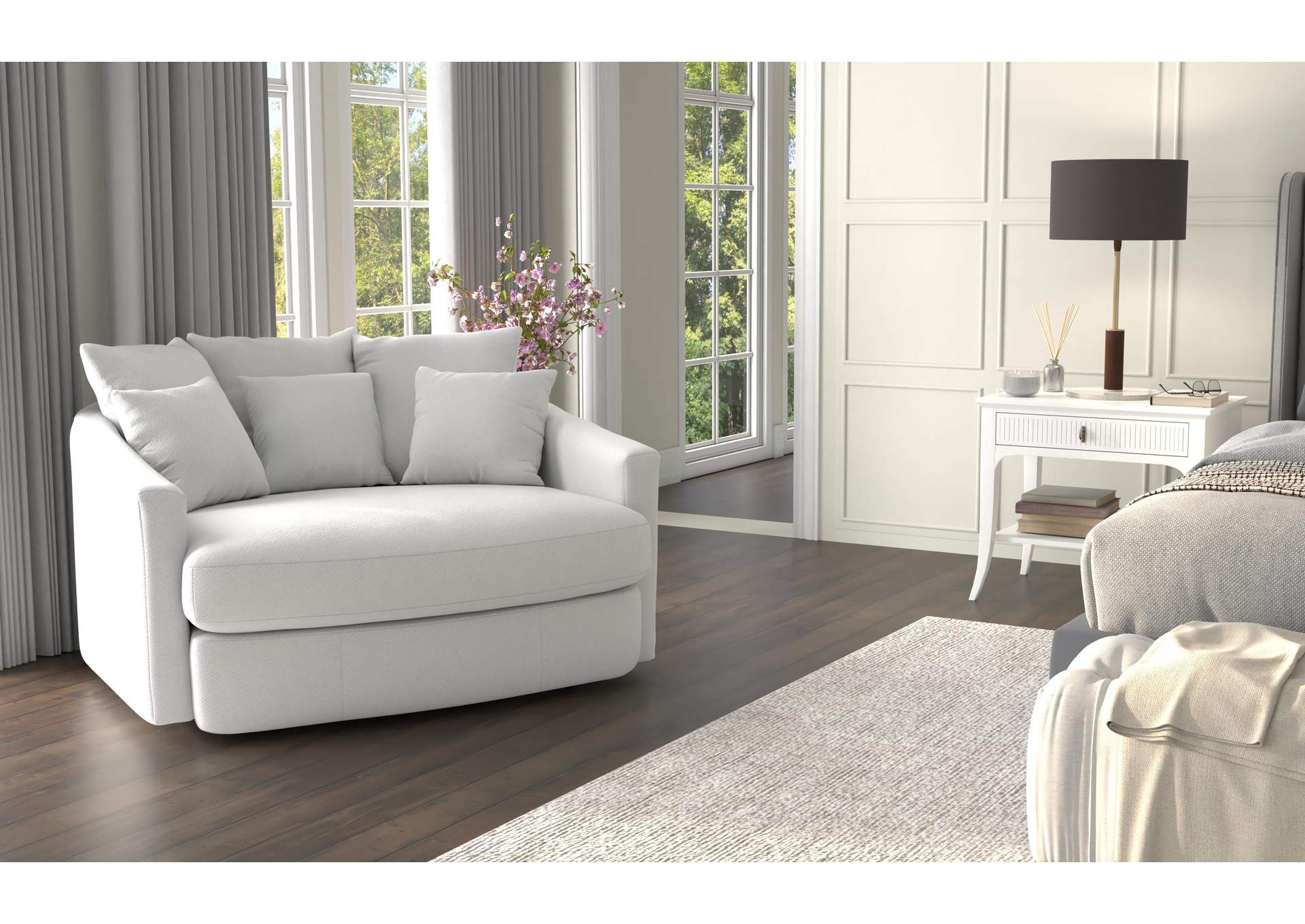 Matty Round Accent Cuddle Chaise image 8