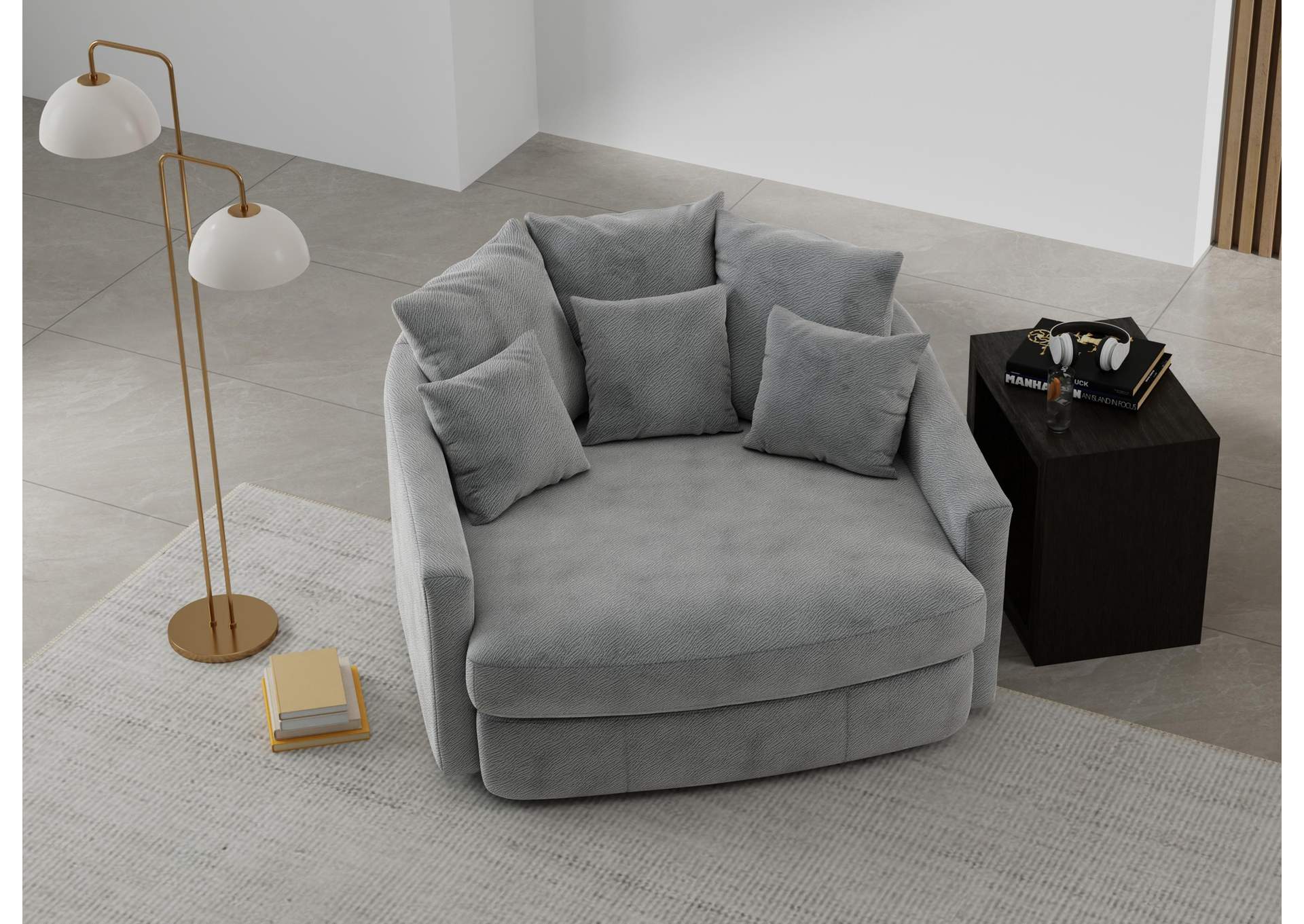 Matty Round Accent Cuddle Chaise image 9