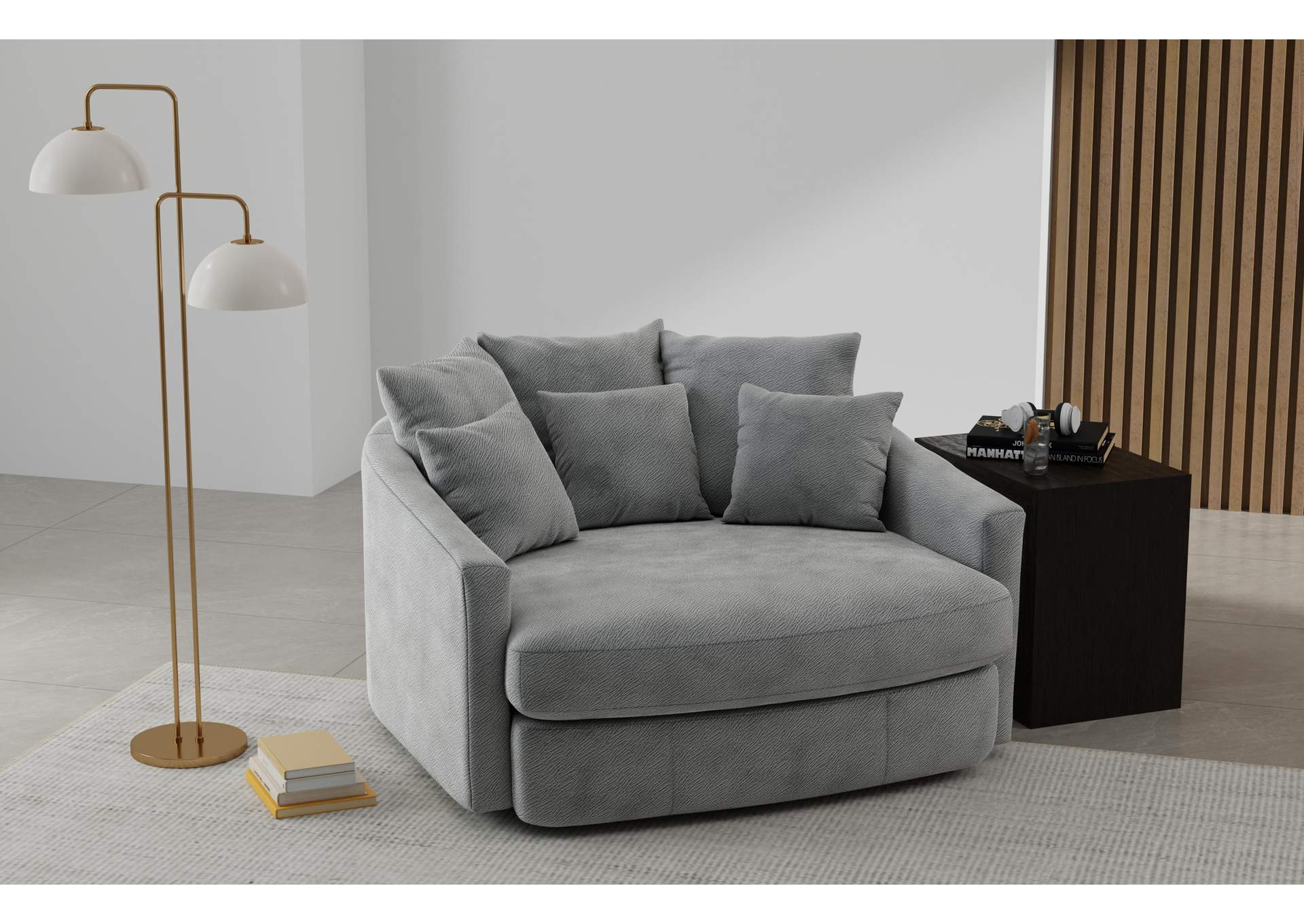 Matty Round Accent Cuddle Chaise image 10