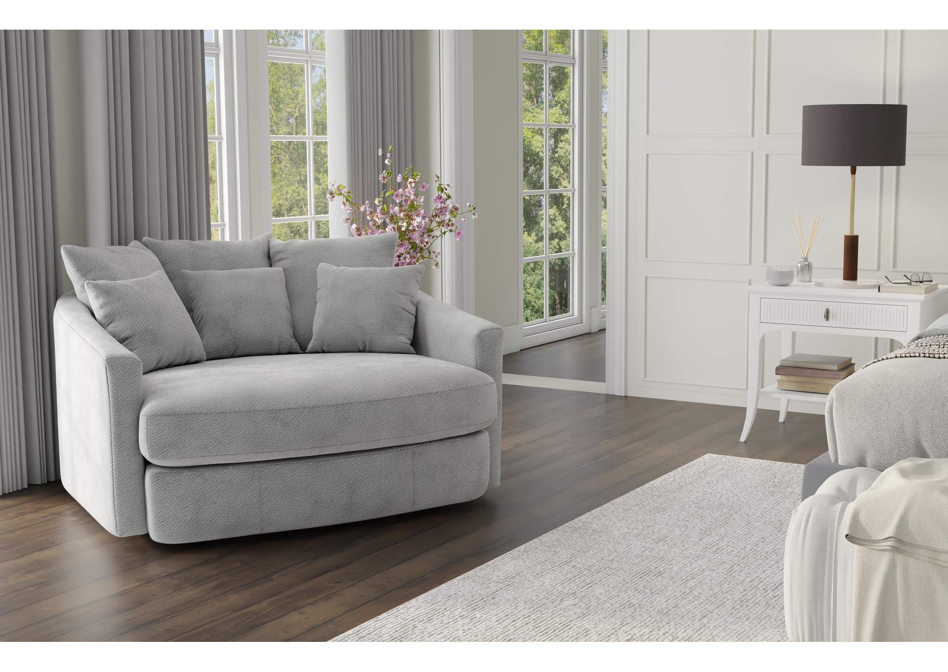 Matty Round Accent Cuddle Chaise image 1