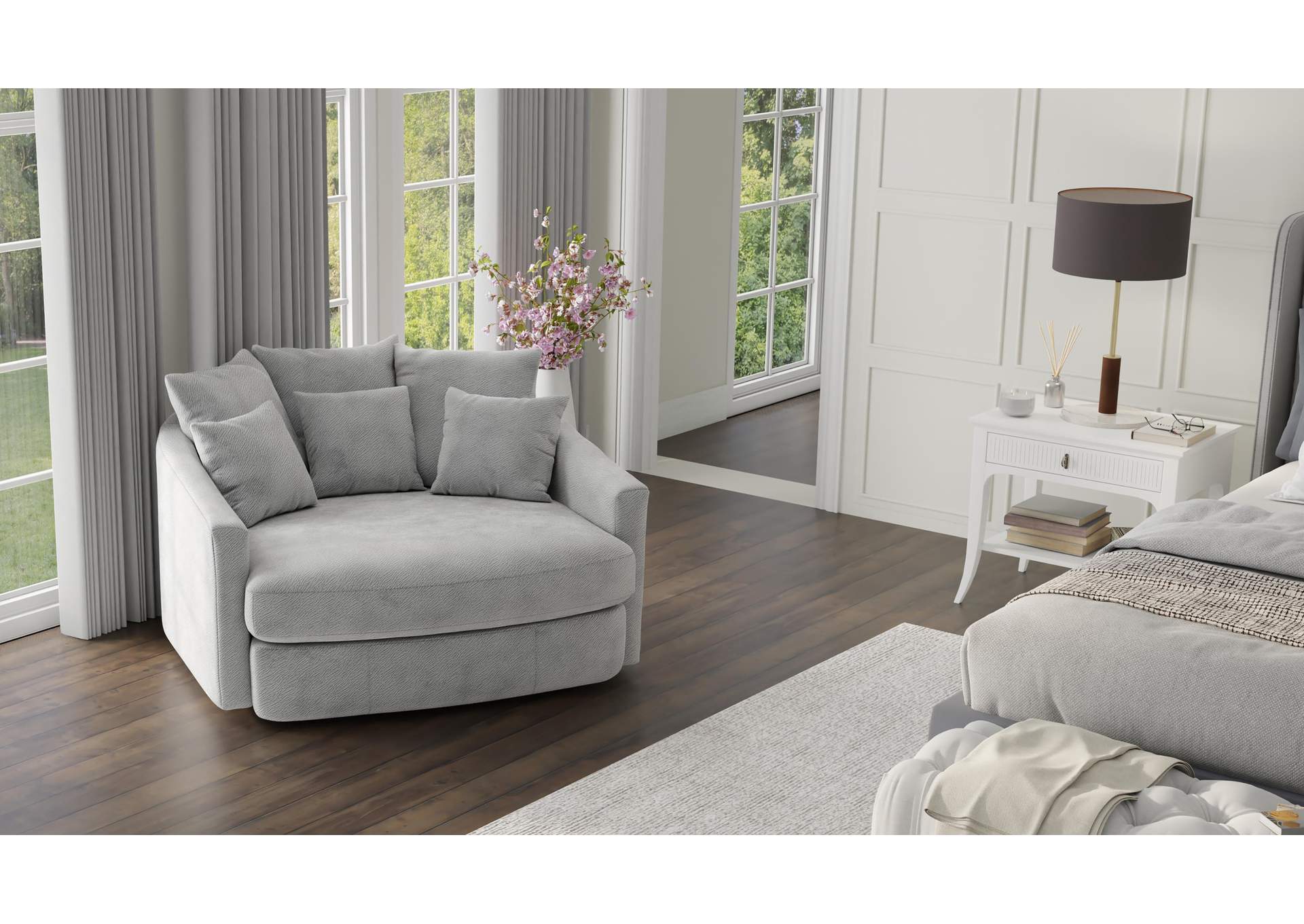 Matty Round Accent Cuddle Chaise image 11