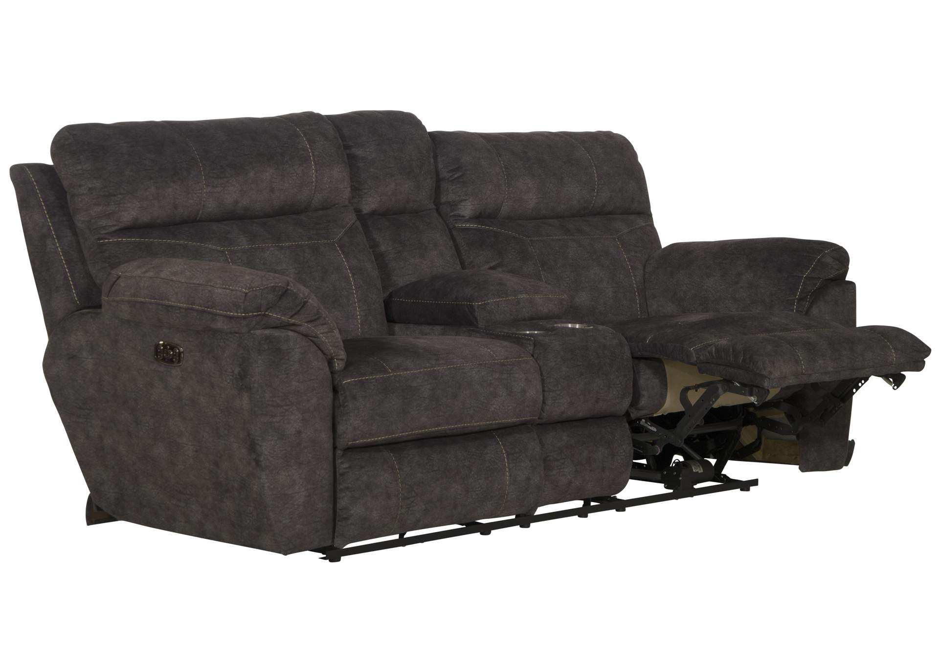 Sedona Power Hdrst with Lumbar Lay Flat Reclining Console Loveseat with Storage and Cupholders image 6