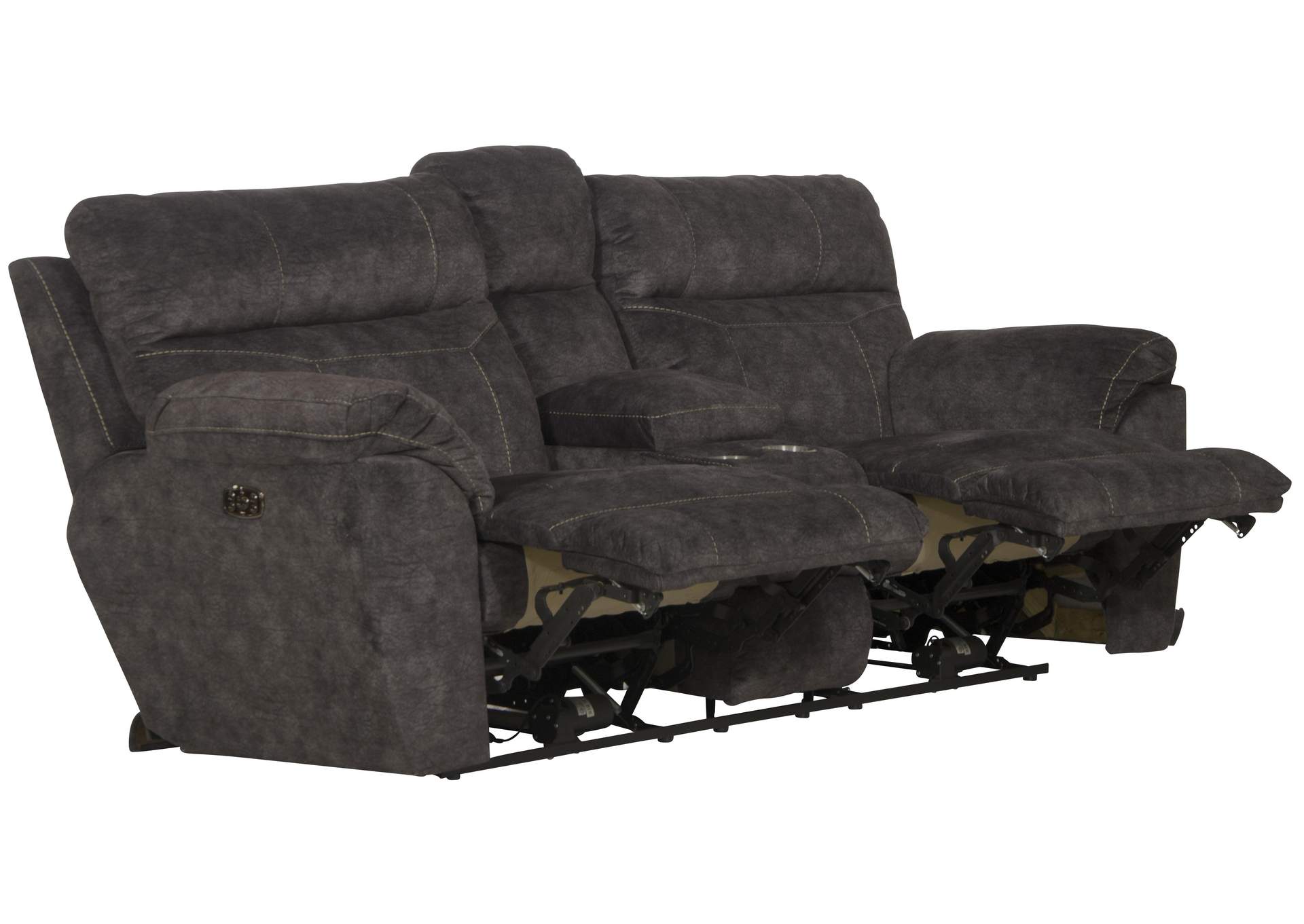 Sedona Power Hdrst with Lumbar Lay Flat Reclining Console Loveseat with Storage and Cupholders image 7