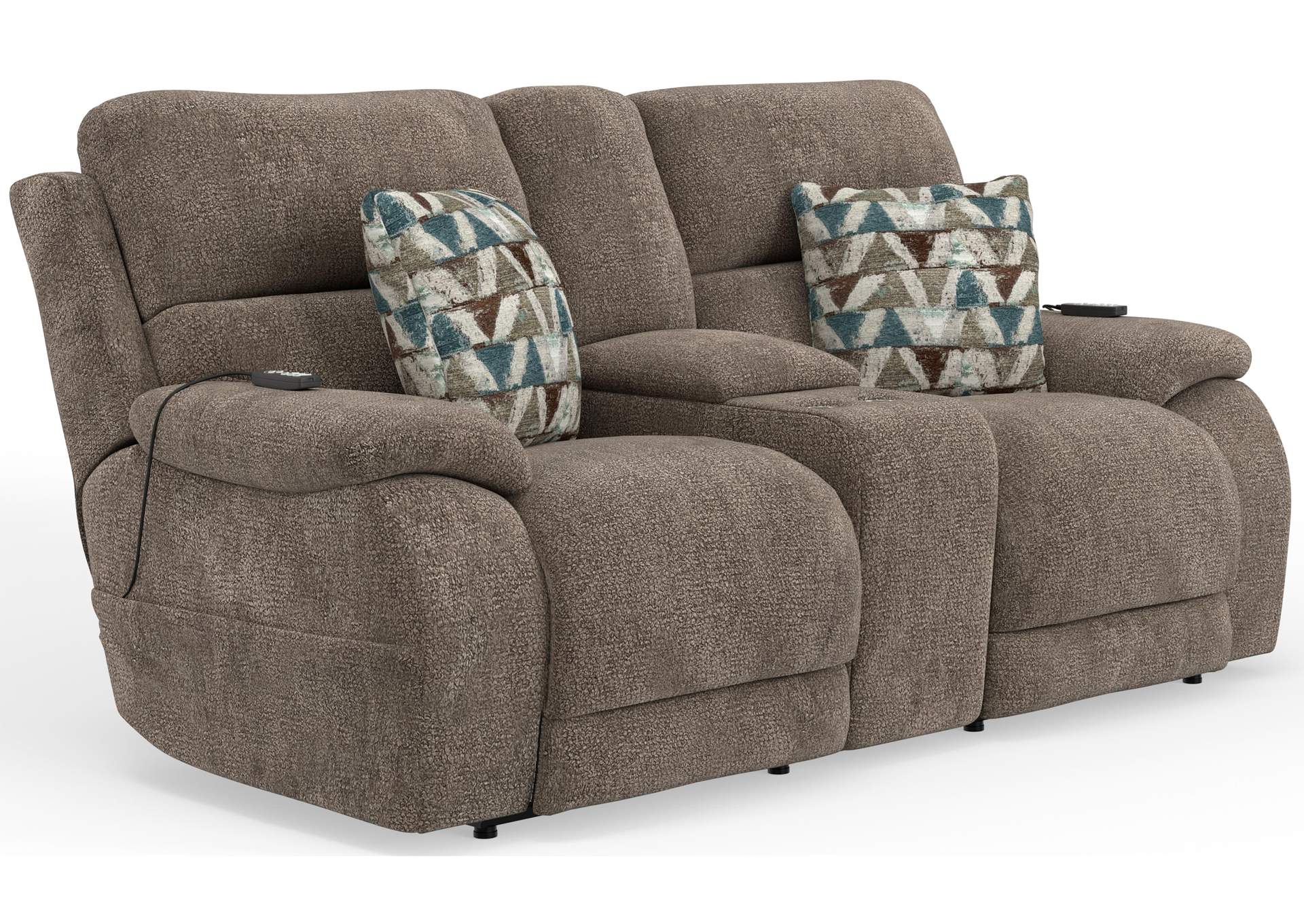 Joya Power Headrest Power Lay Flat Reclining Console Loveseat with CR3 Heat and Massageage - Lumbar - Zg image 3