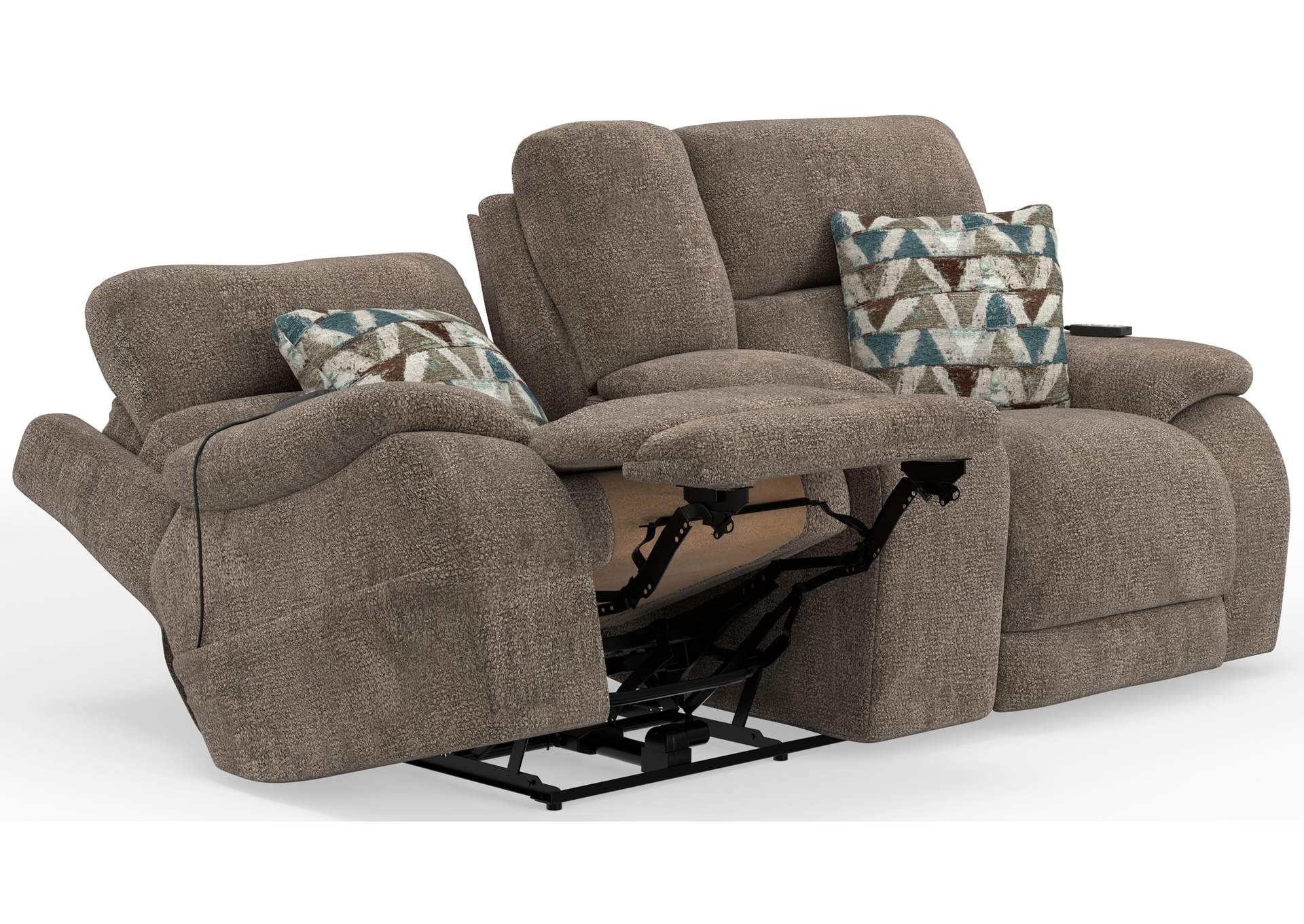 Joya Power Headrest Power Lay Flat Reclining Console Loveseat with CR3 Heat and Massageage - Lumbar - Zg image 4