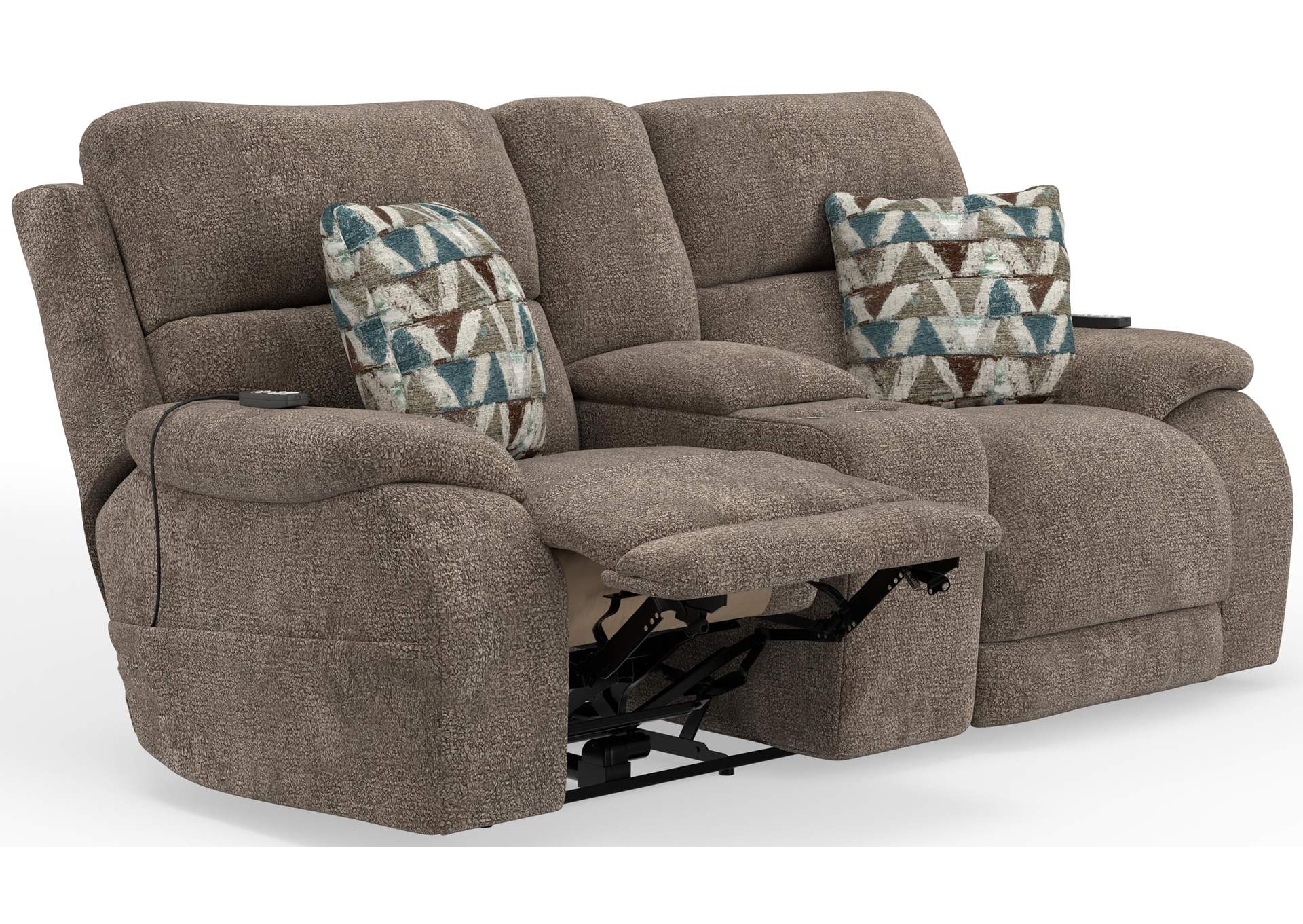 Joya Power Headrest Power Lay Flat Reclining Console Loveseat with CR3 Heat and Massageage - Lumbar - Zg image 5