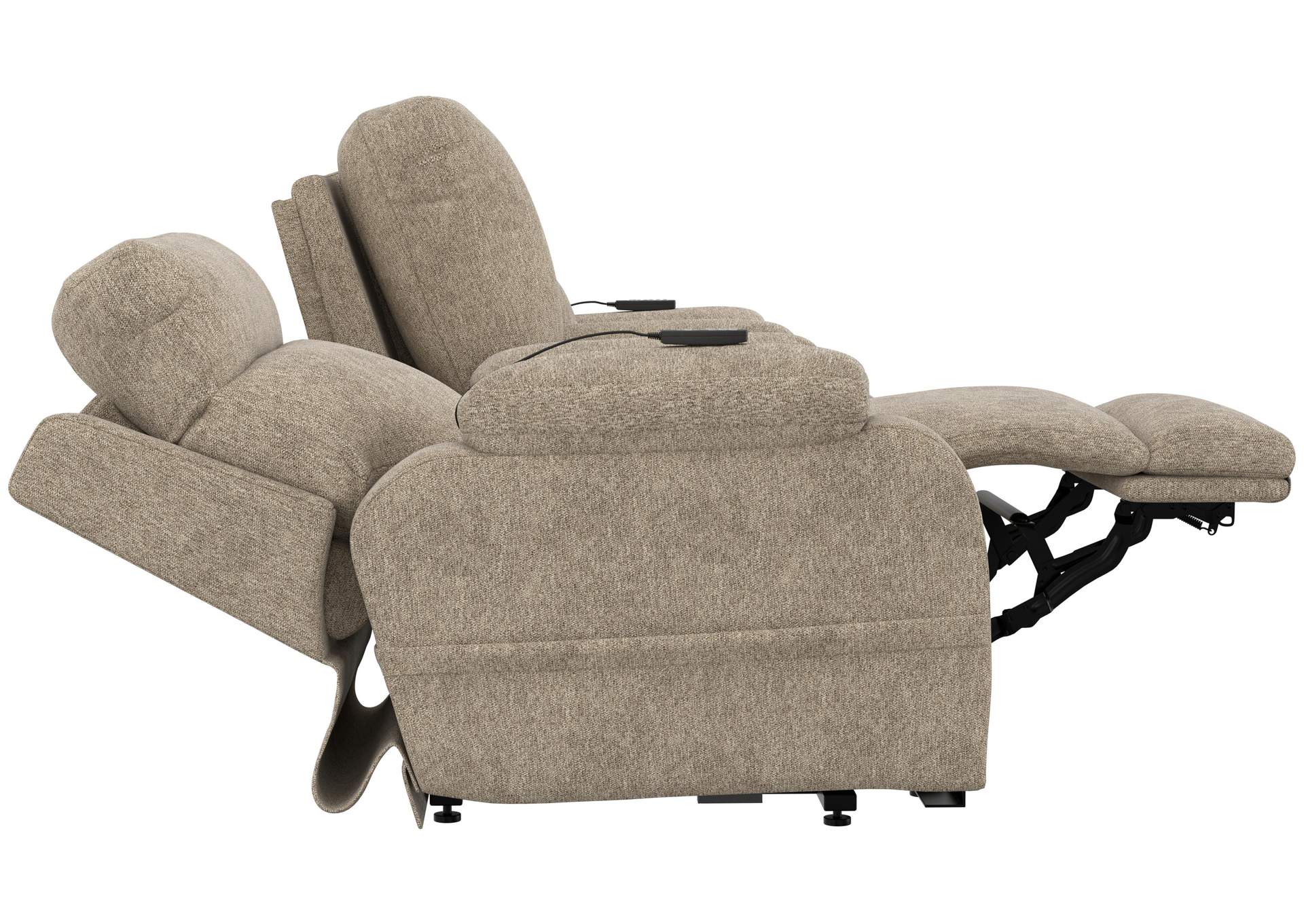 Regenerator Dual Lift Power Headrest Console Loveseat with CR3 Heat and Massageage - Lumbar - ZERO GRAVITY image 6