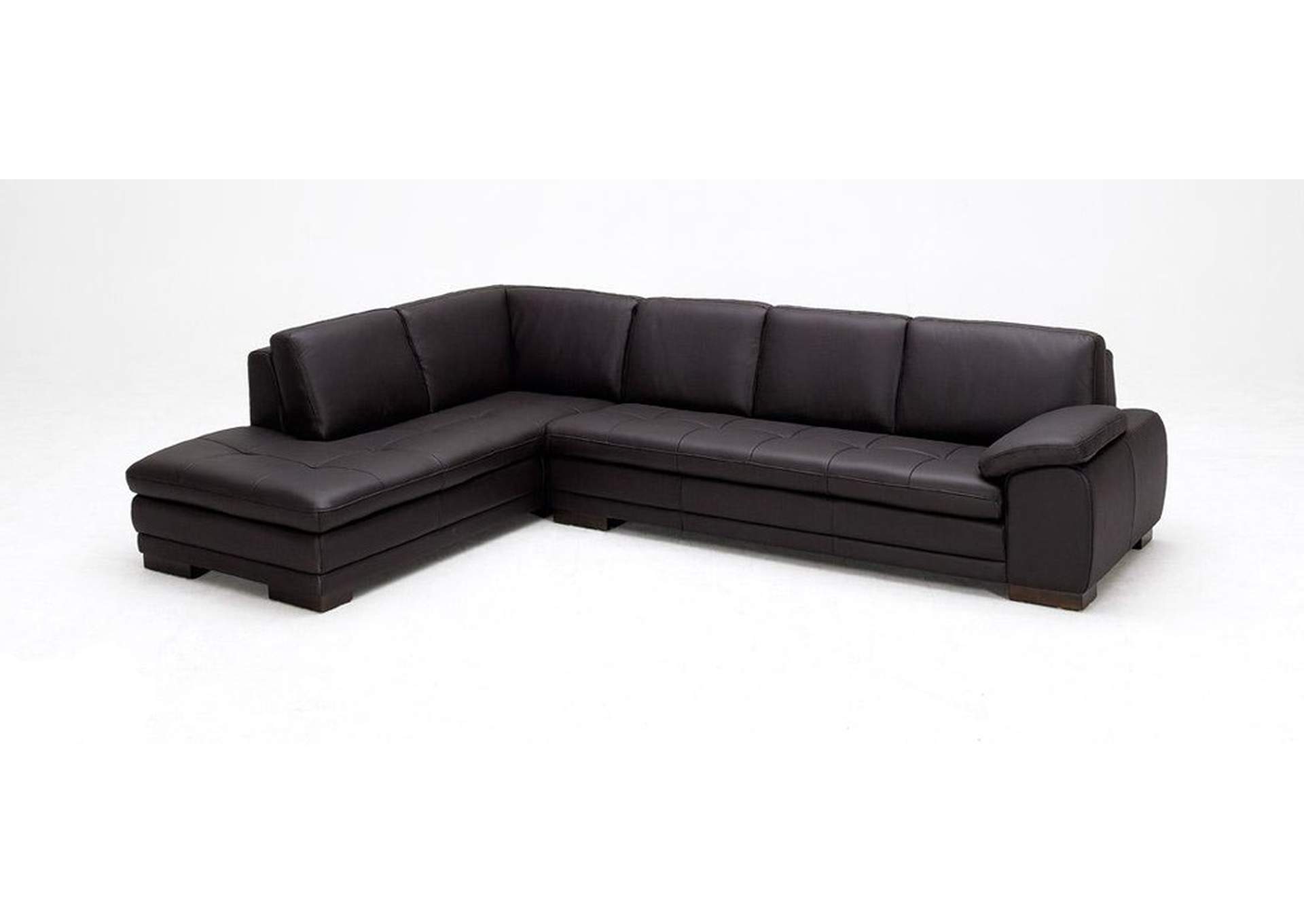 625 Italian Leather Sectional Brown In Left Hand Facing image 1