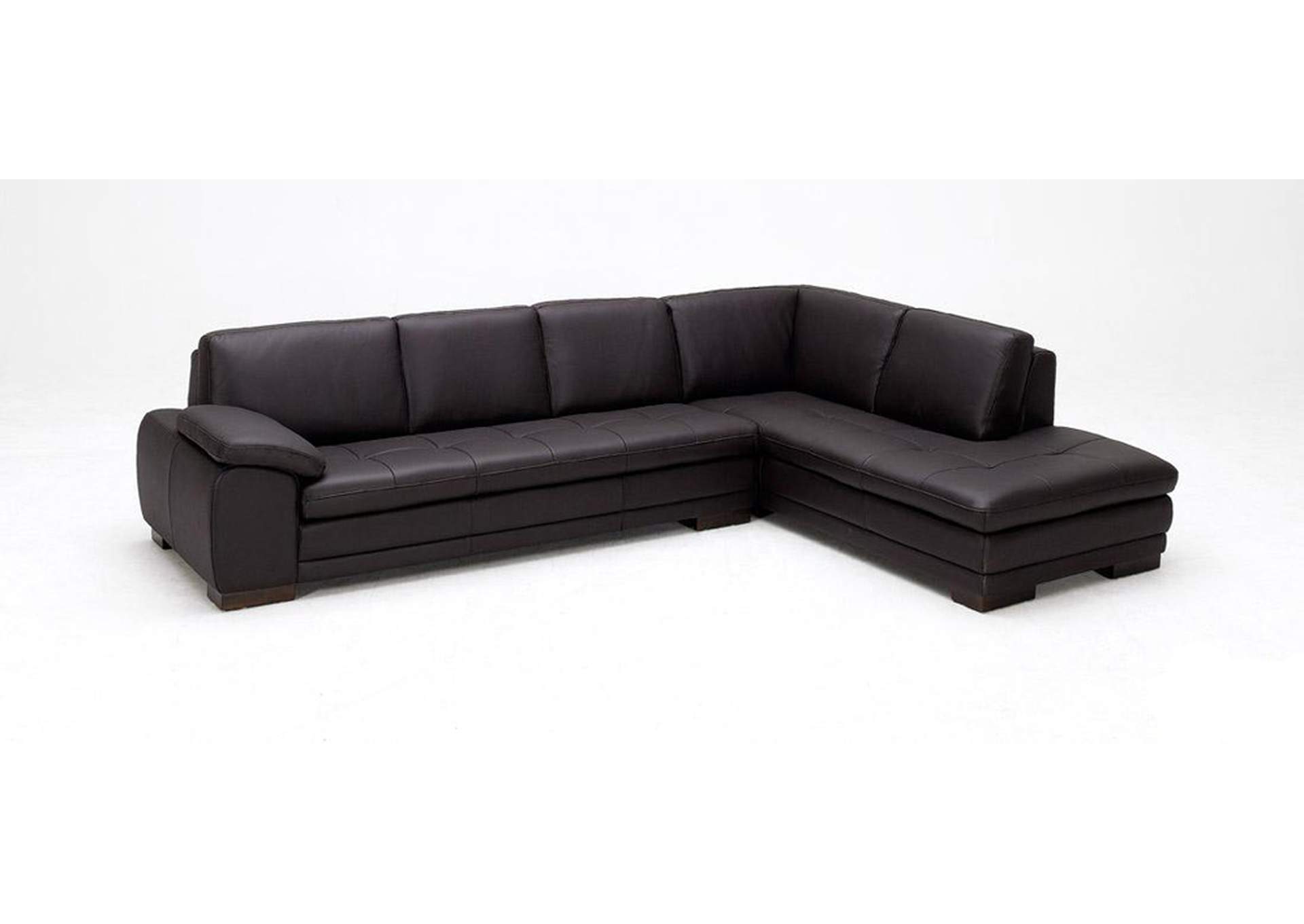 625 Italian Leather Sectional Brown In Right Hand Facing image 1