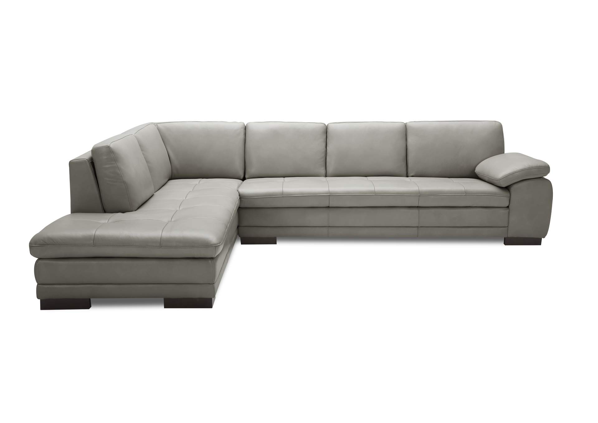 625 Italian Leather Sectional Grey In Left Hand Facing image 1