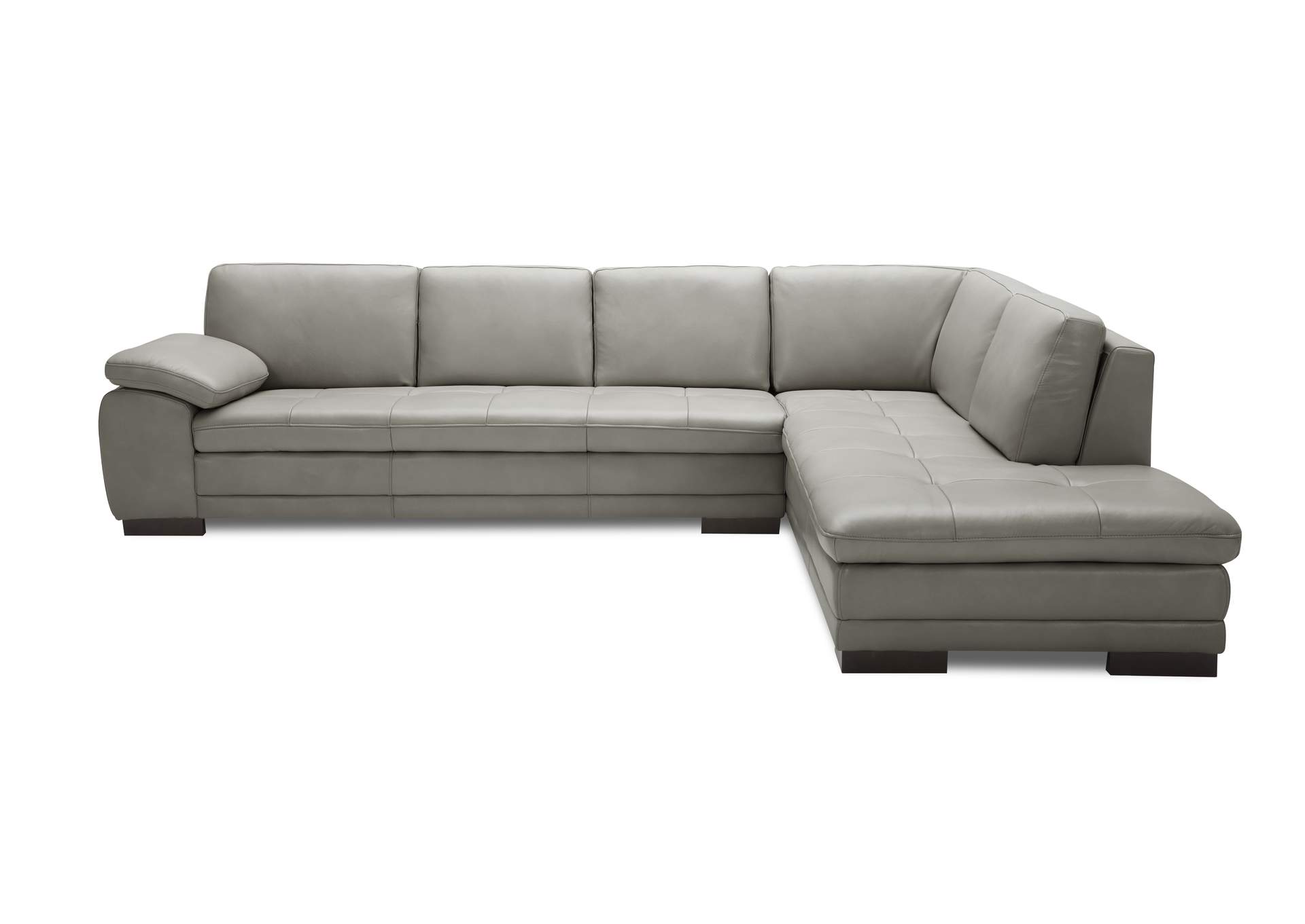 625 Italian Leather Sectional Grey In Right Hand Facing image 1