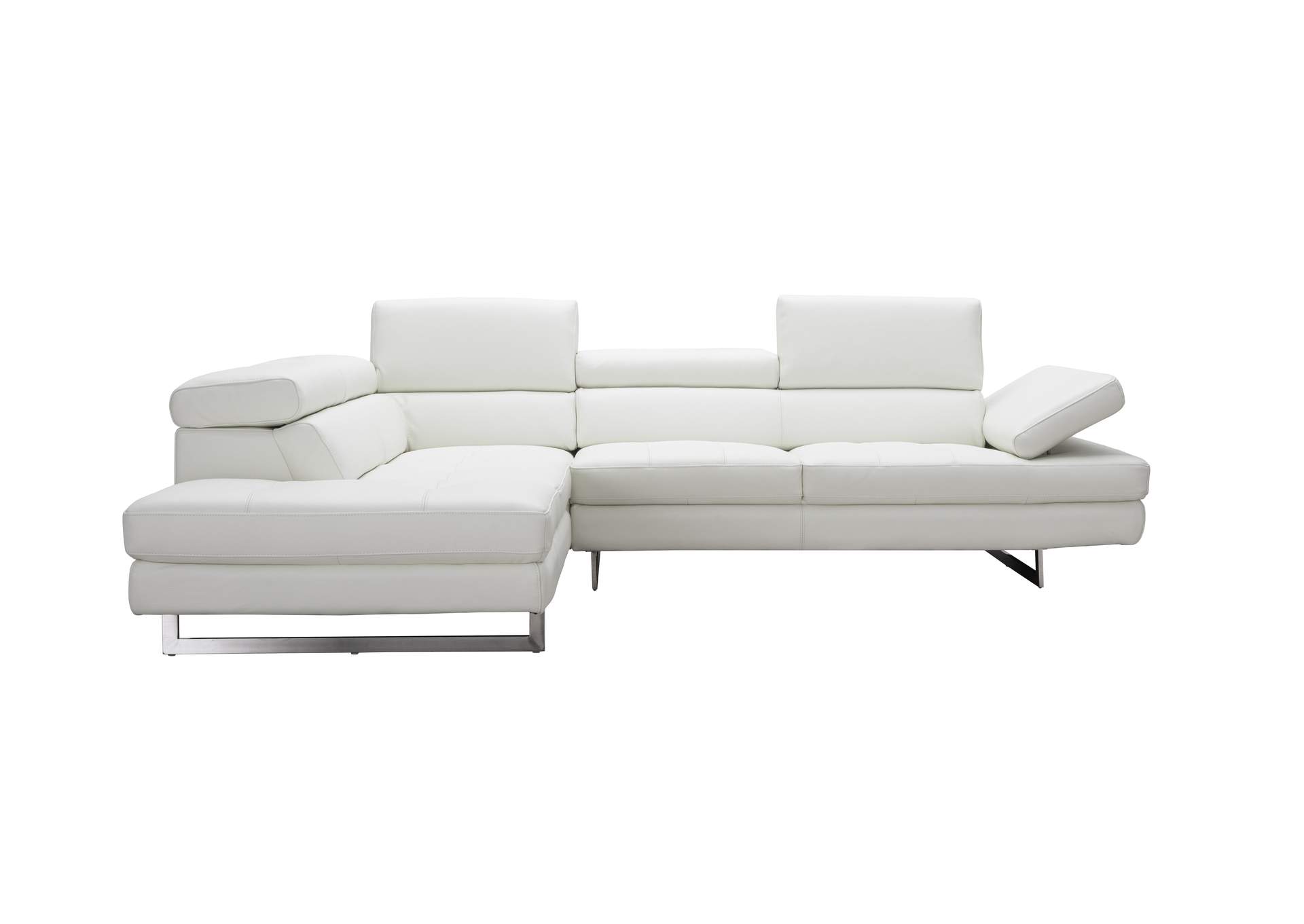A761 Italian Leather Sectional White In Left Hand Facing image 4