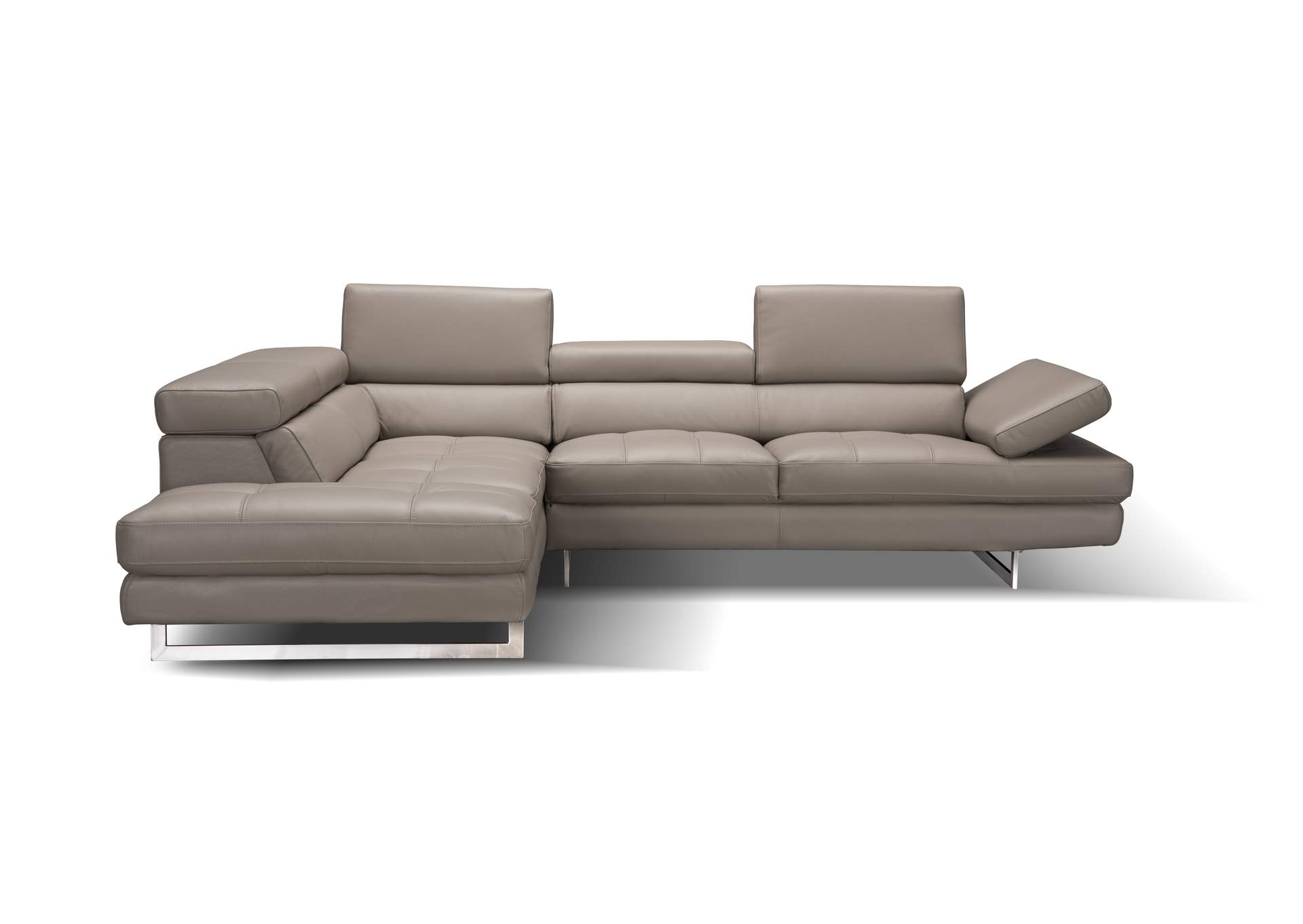 A761 Italian Leather Sectional Peanut In Left Hand Facing image 5