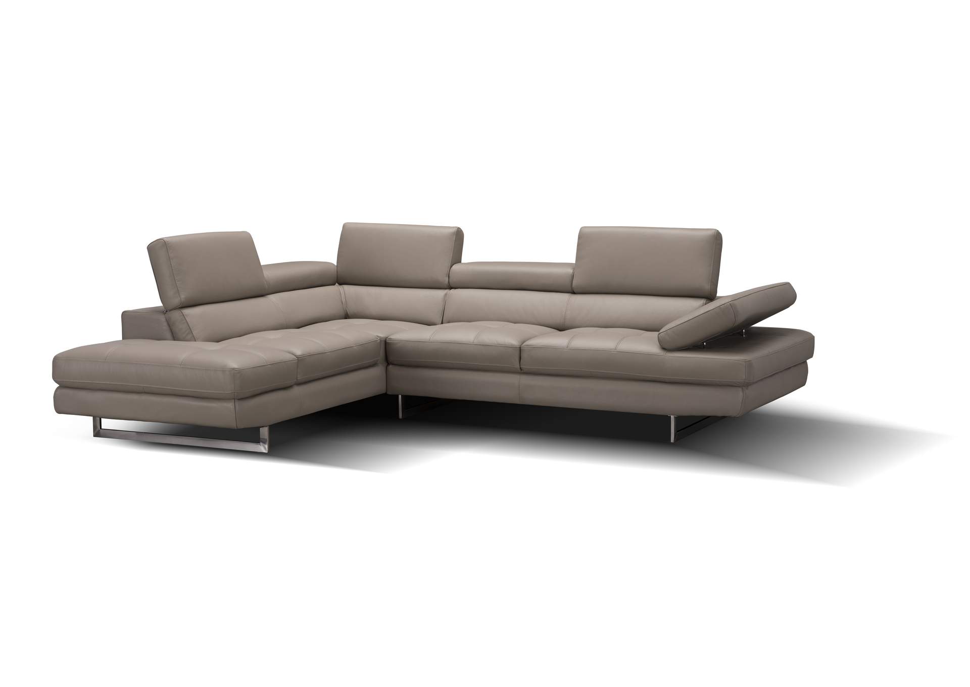 A761 Italian Leather Sectional Peanut In Left Hand Facing image 3