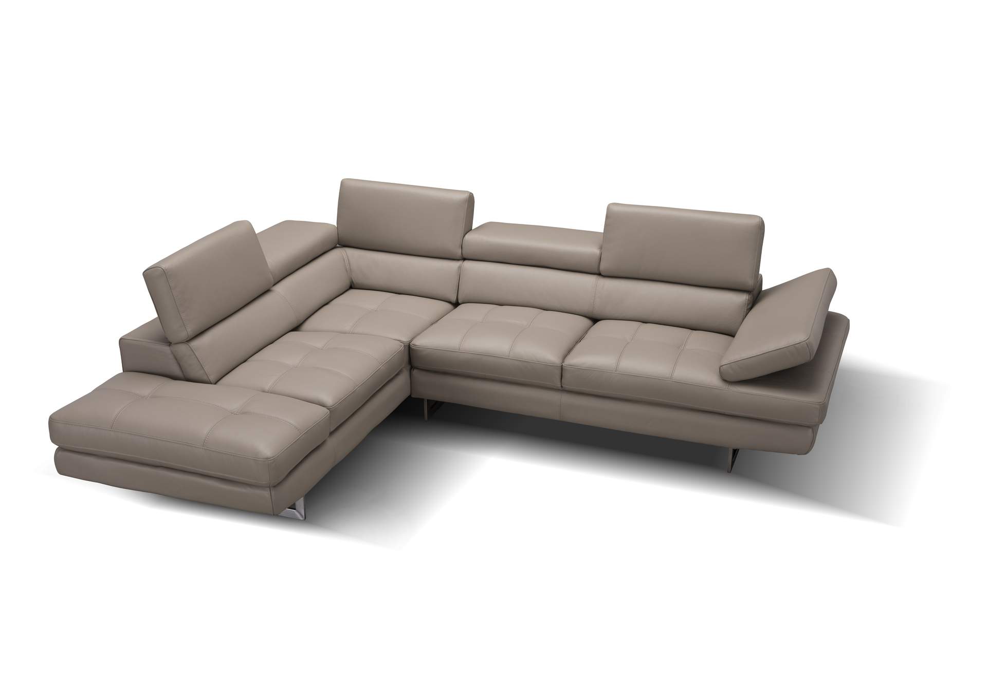 A761 Italian Leather Sectional Peanut In Left Hand Facing image 4