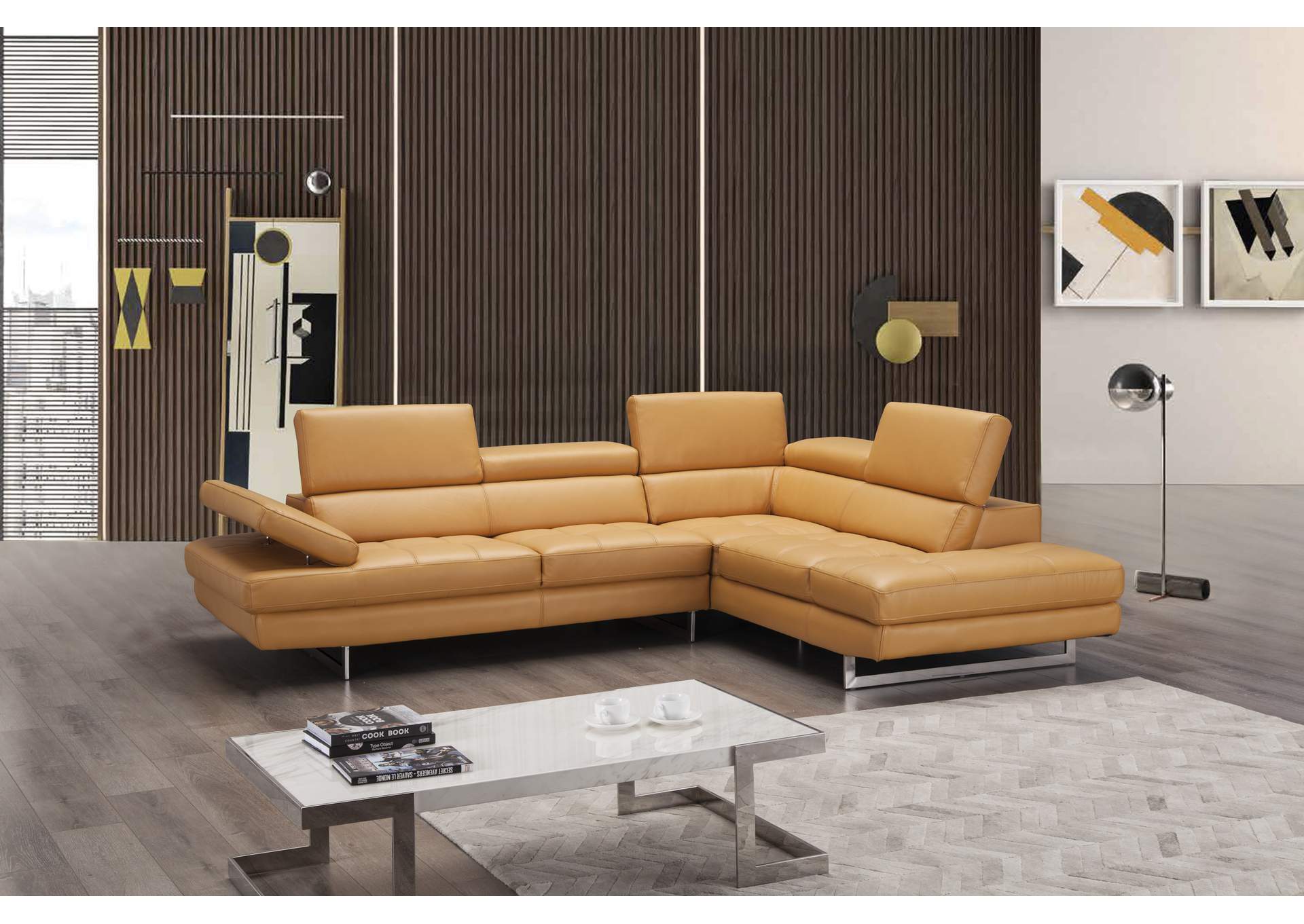 A761 Italian Leather Sectional Freesia In Right Hand Facing image 5