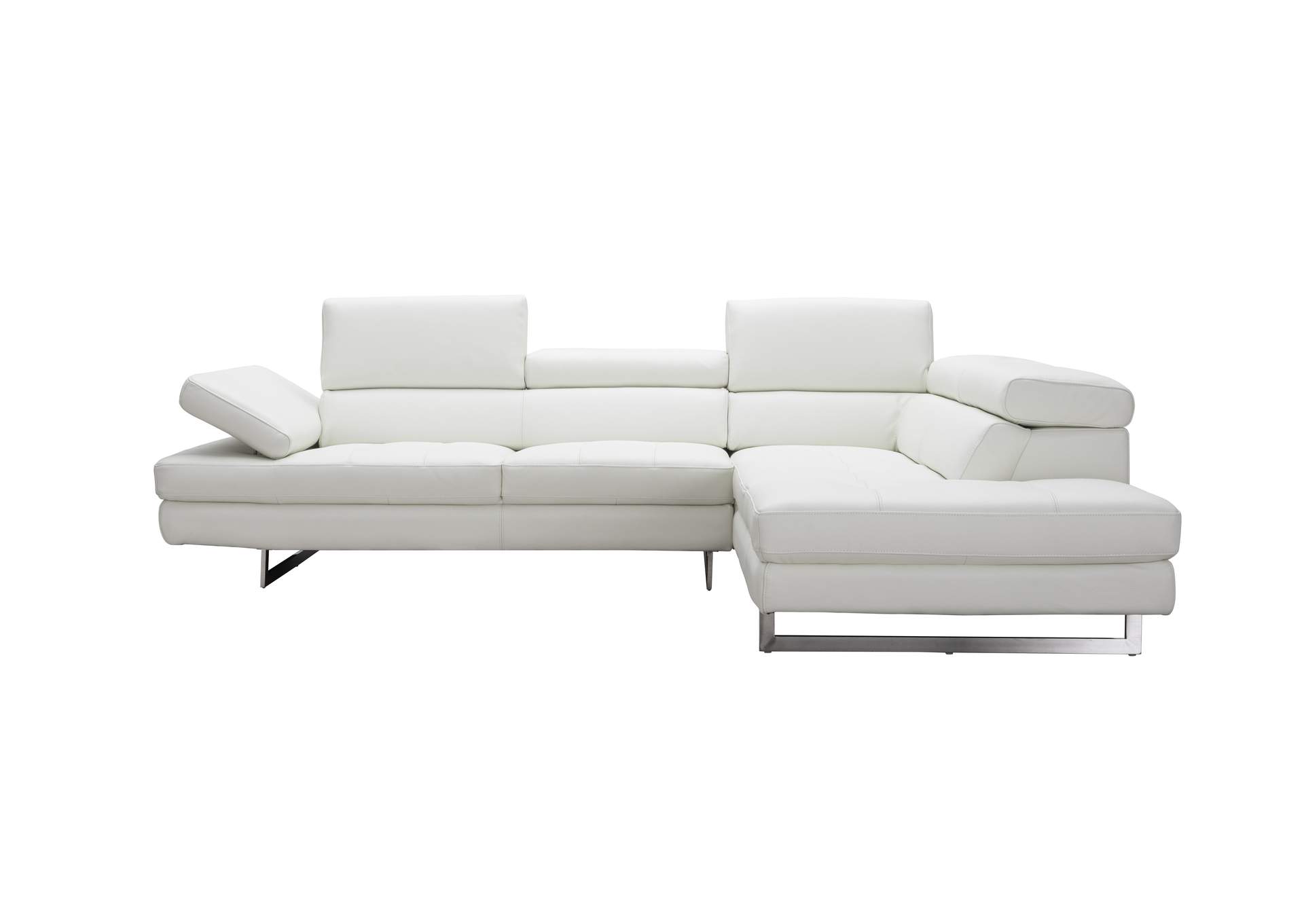 A761 Italian Leather Sectional White In Right Hand Facing image 4