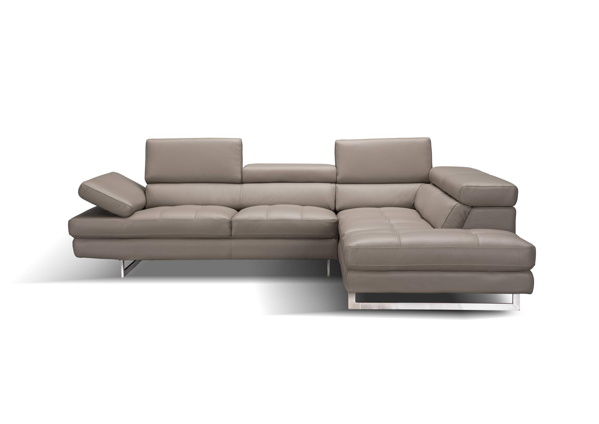 A761 Italian Leather Sectional Slate Peanut In Right Hand Facing image 5