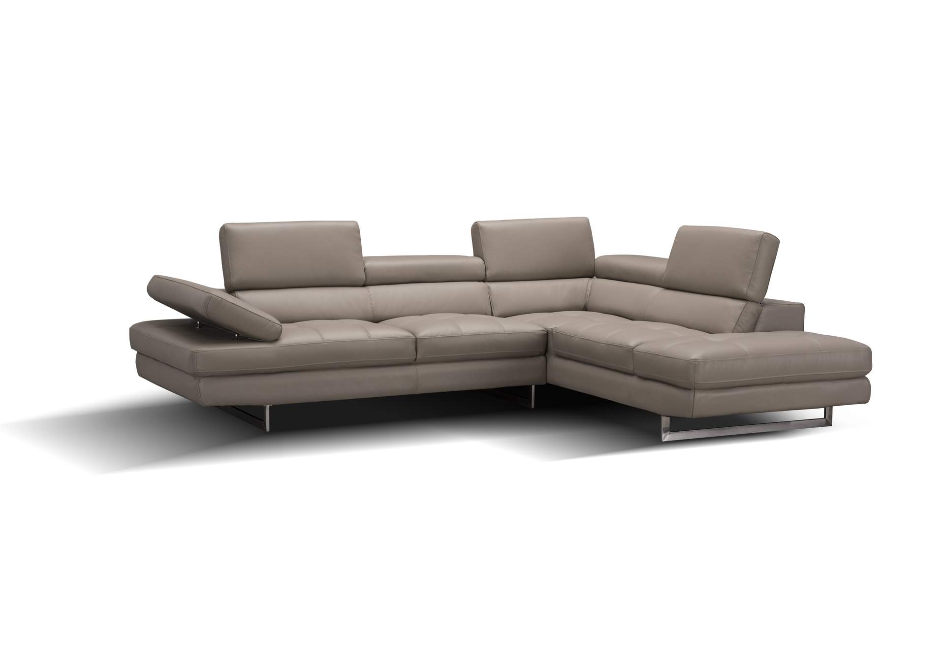 A761 Italian Leather Sectional Slate Peanut In Right Hand Facing image 3