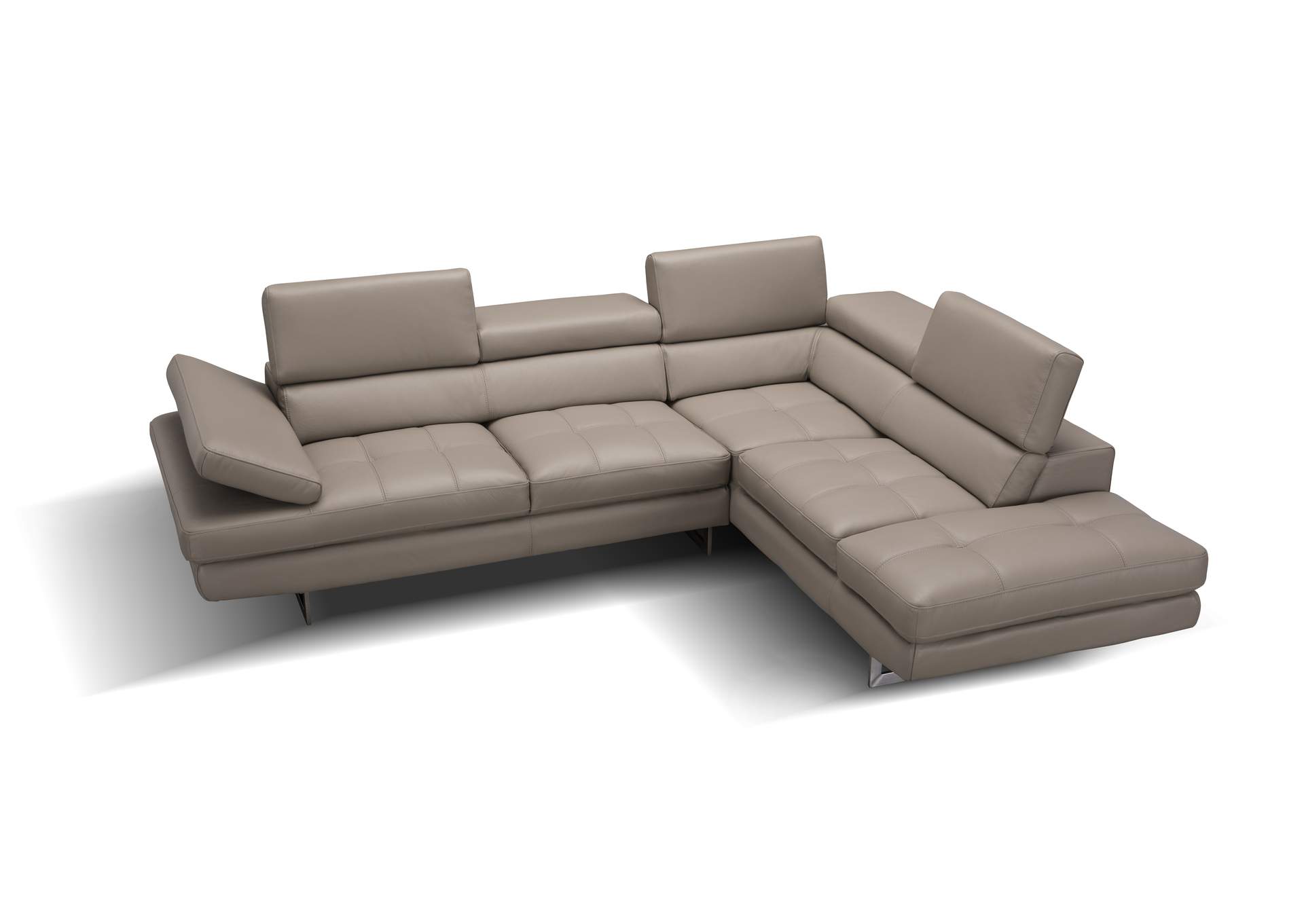 A761 Italian Leather Sectional Slate Peanut In Right Hand Facing image 4