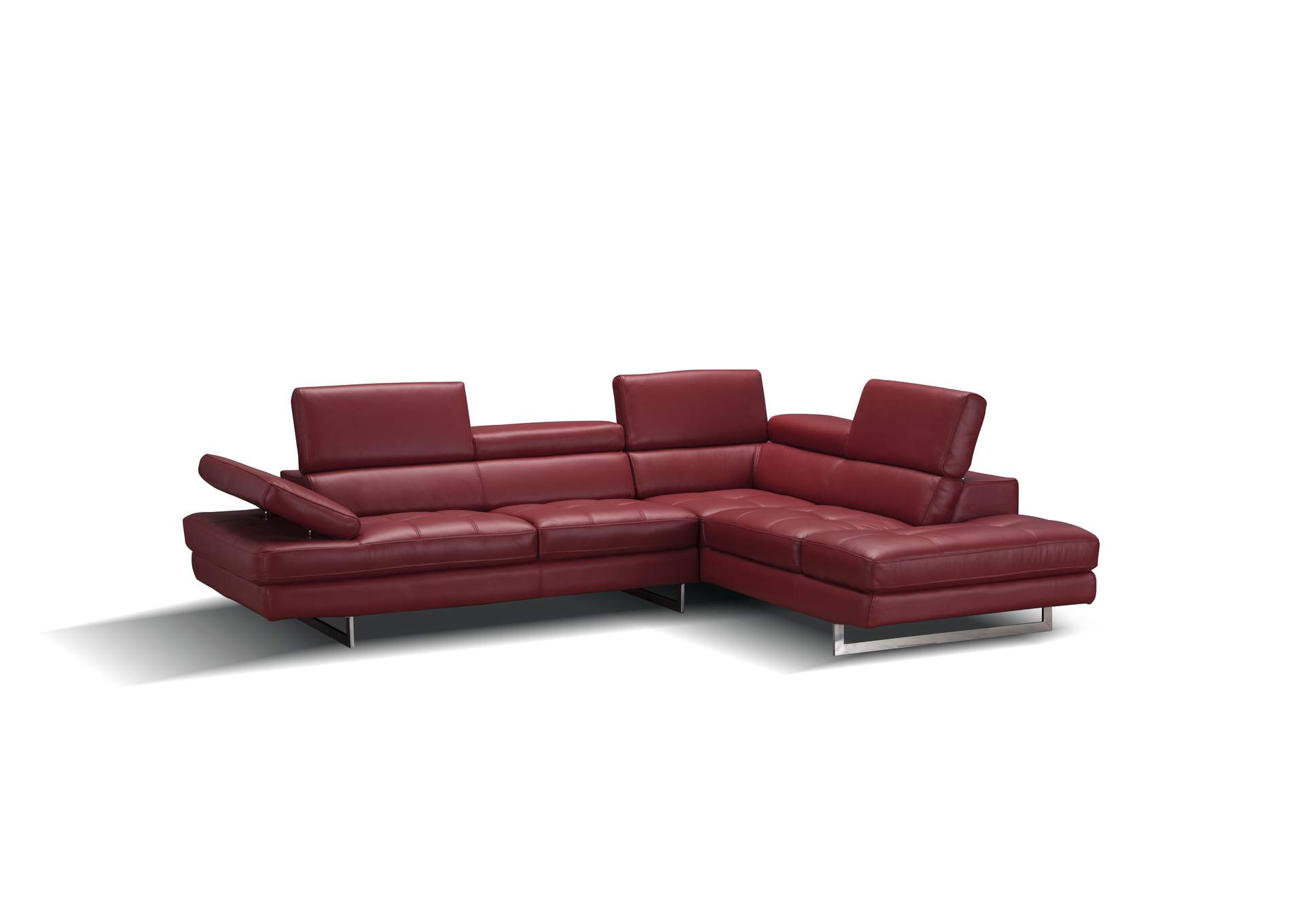 A761 Italian Leather Sectional Red In Right Hand Facing image 1