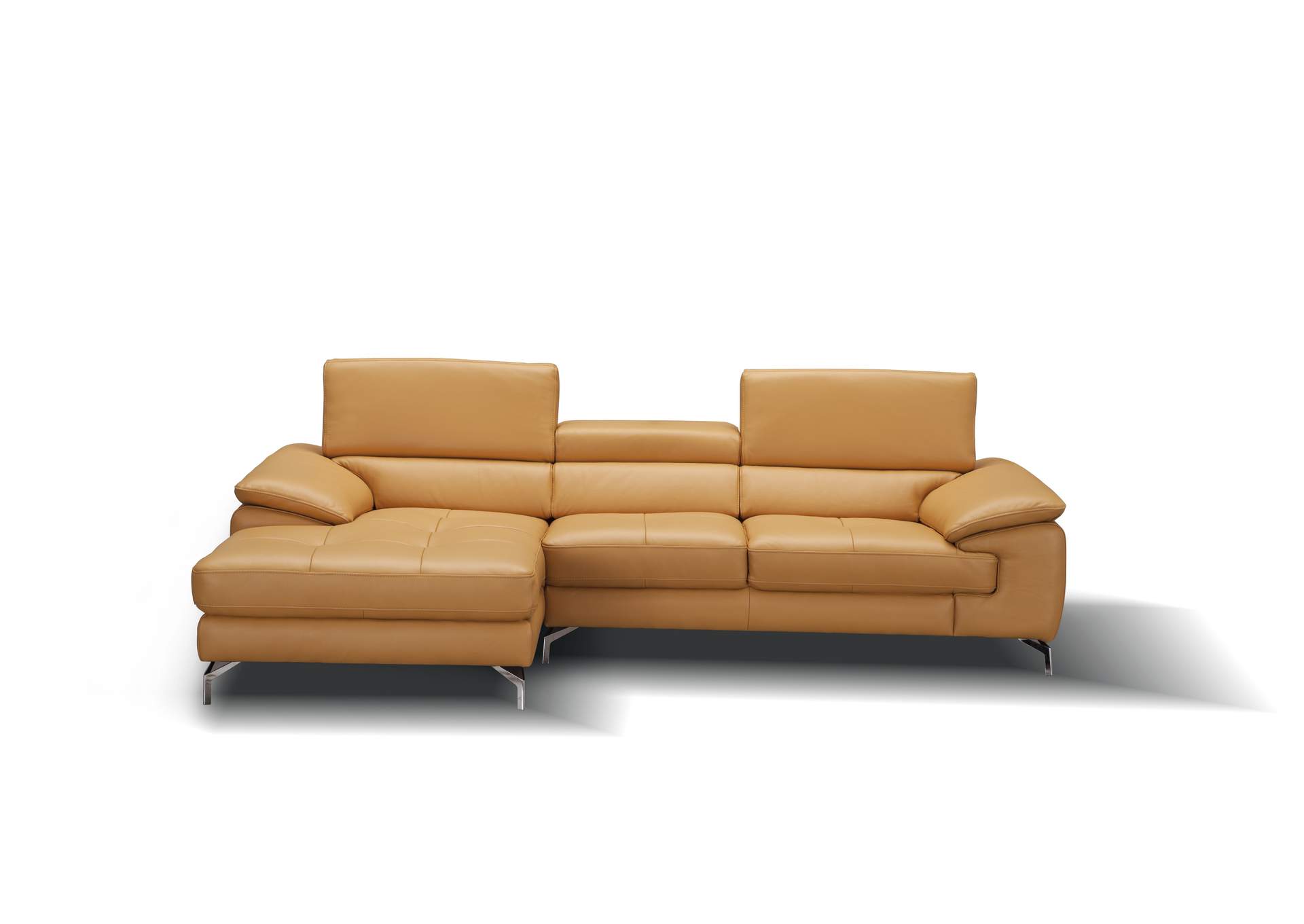 A973B Italian Leather Mini Sectional Left Facing Chaise In Freesia image 4