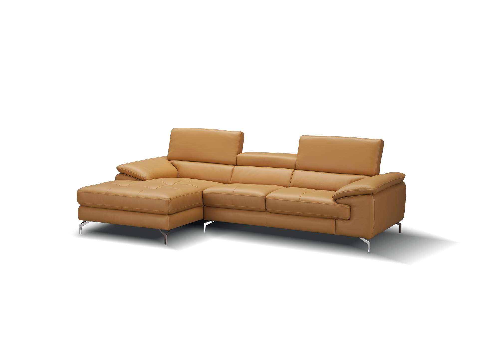 A973B Italian Leather Mini Sectional Left Facing Chaise In Freesia image 1
