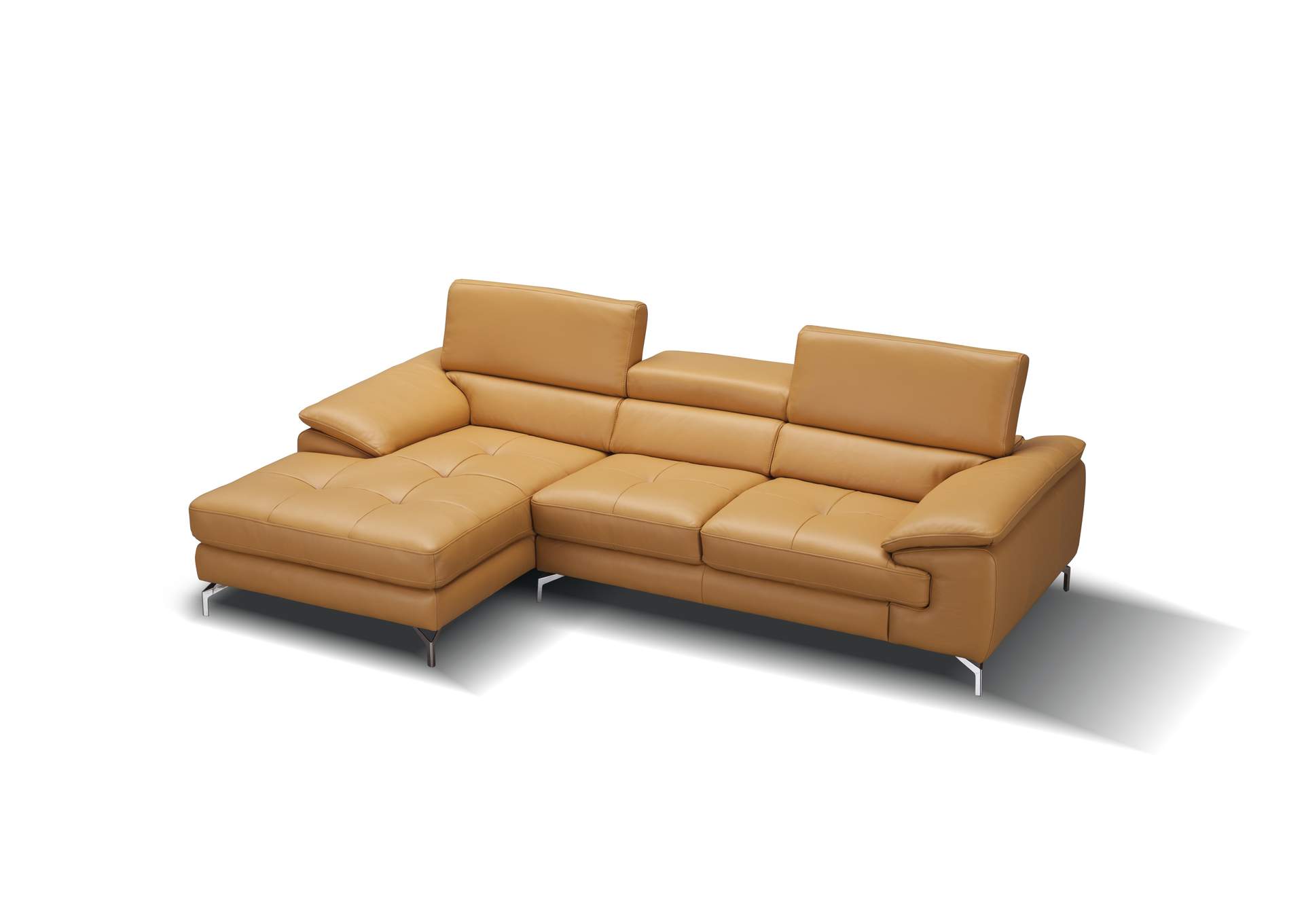 A973B Italian Leather Mini Sectional Left Facing Chaise In Freesia image 3