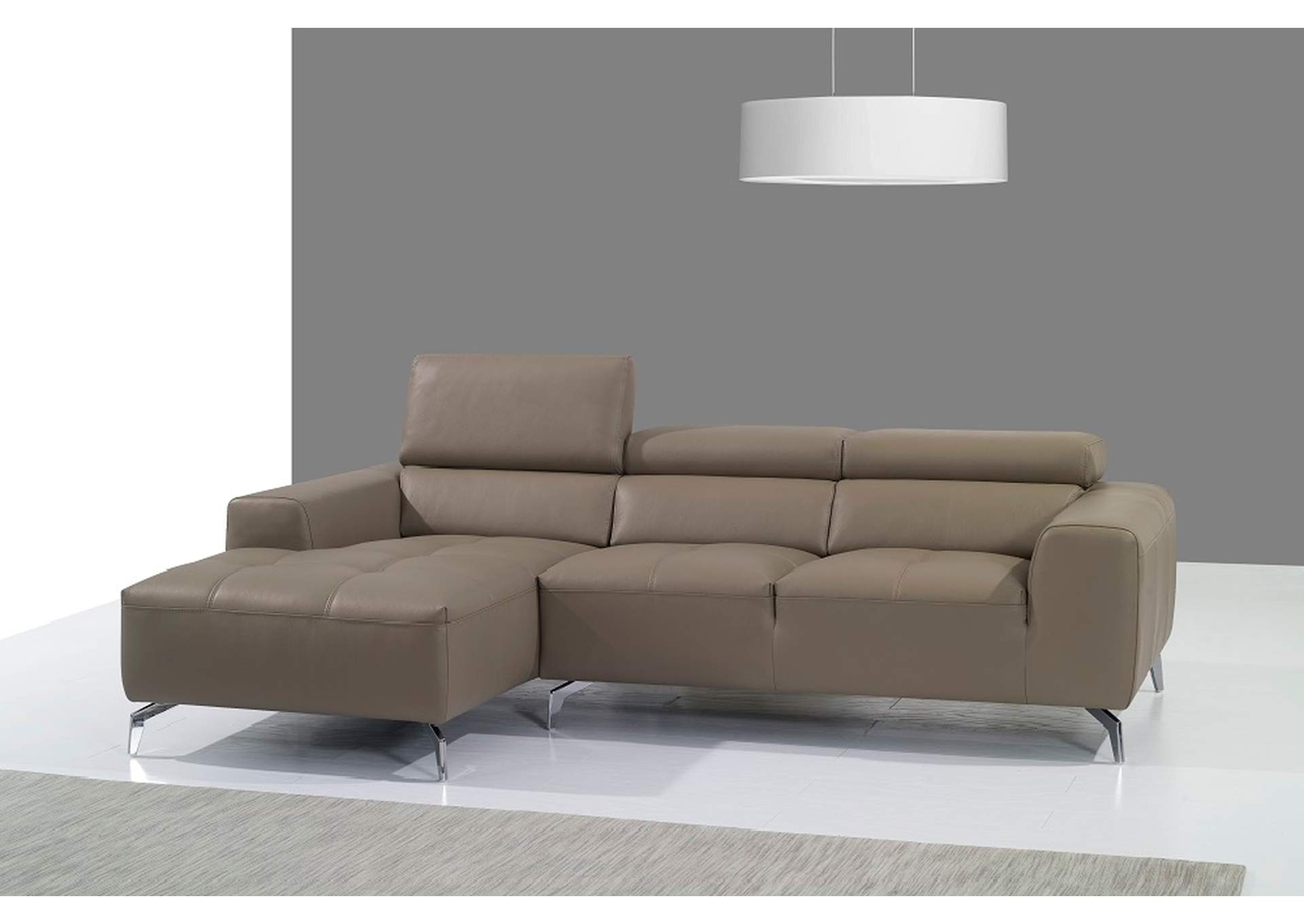 A978B Italian Leather Sectional Left Facing Chaise In Burlywood image 1