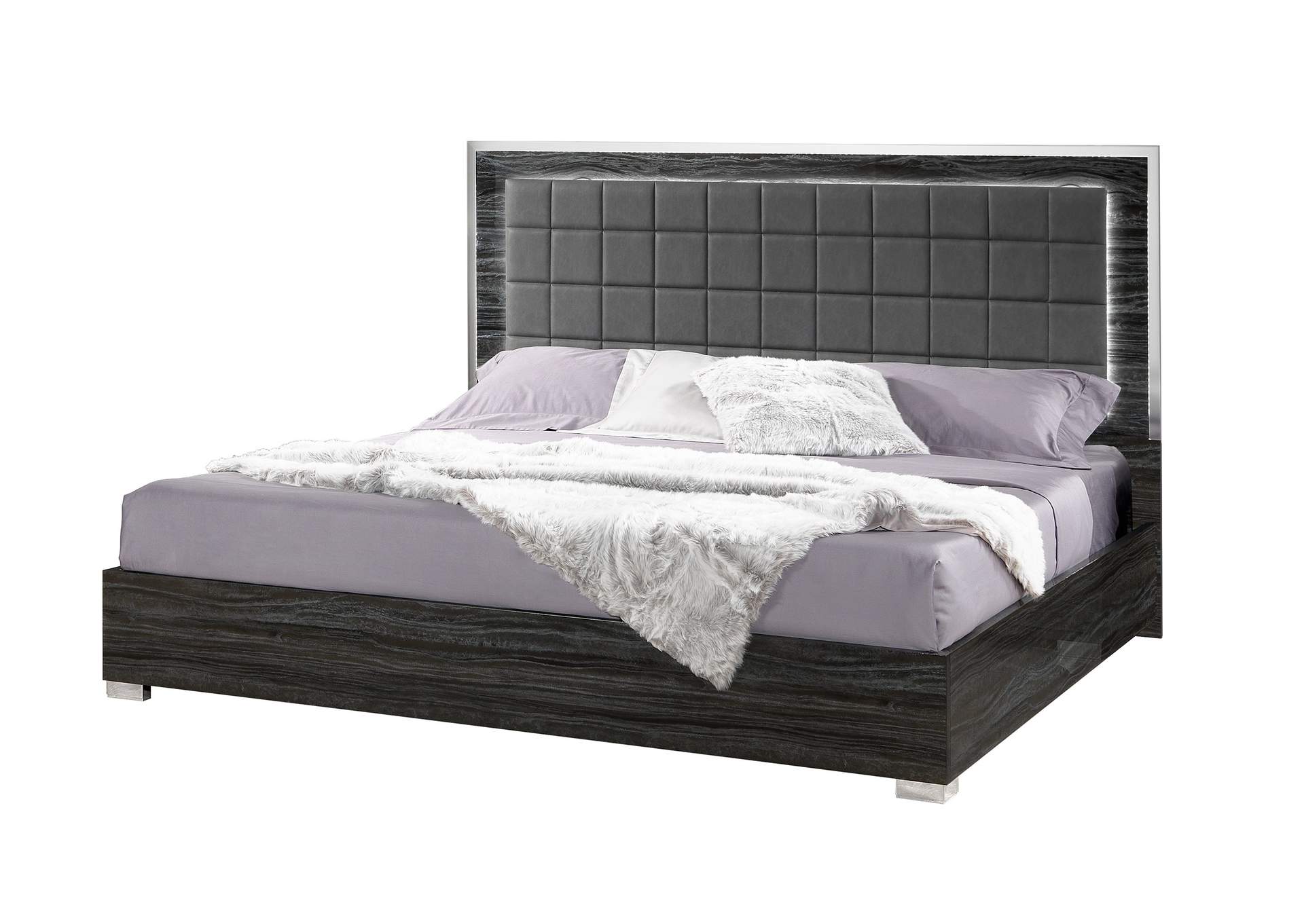 Alice Glossy Gray Nightstand Left image 3