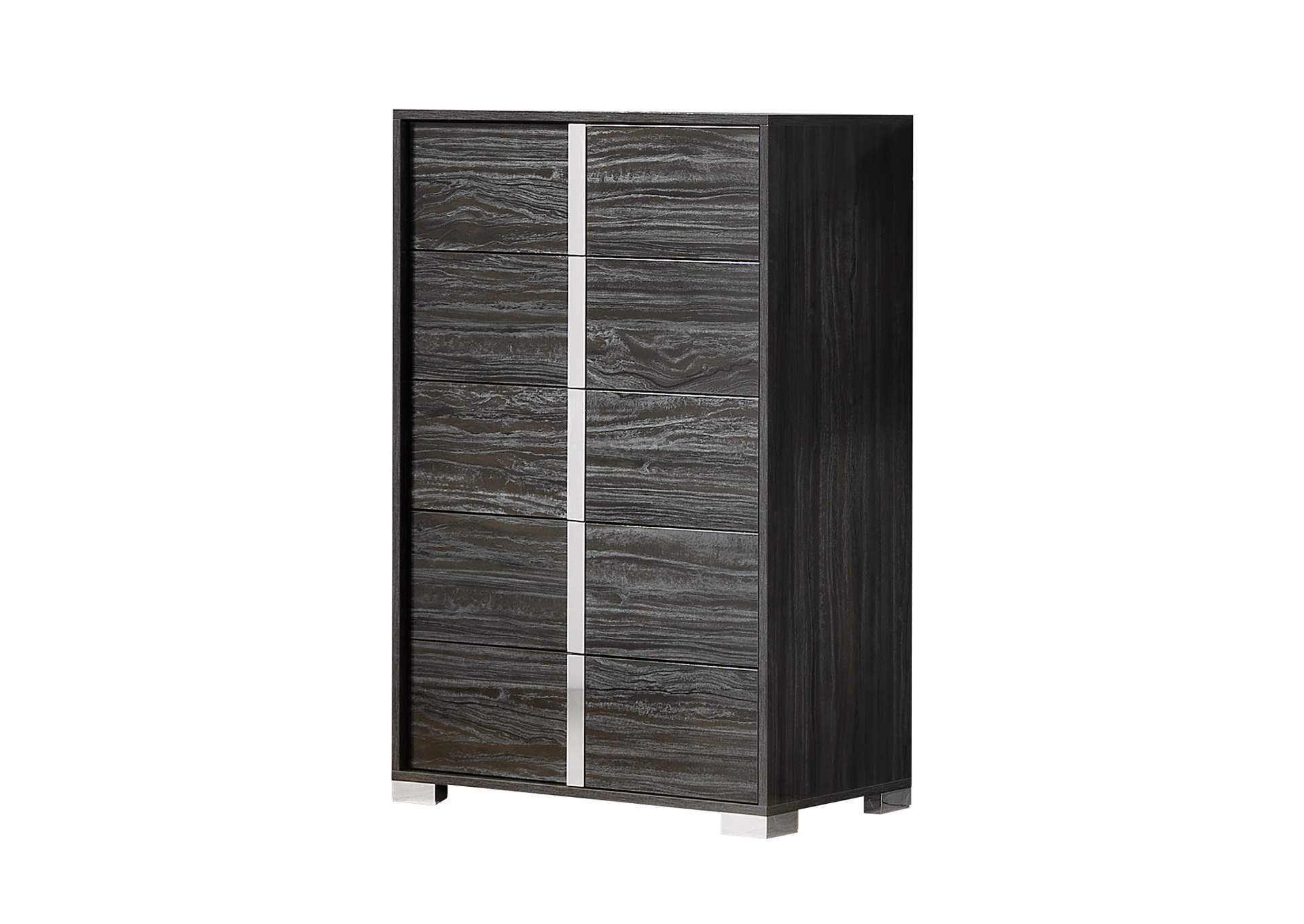 Alice Glossy Gray Nightstand Left image 5